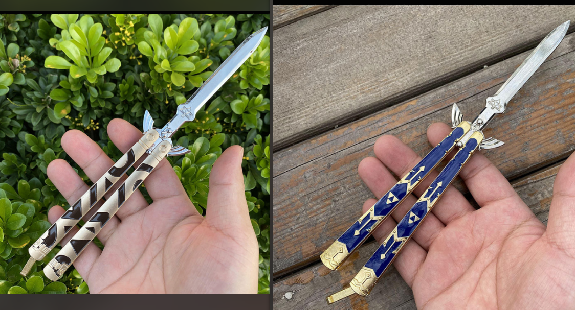 Blunt Game Link Butterfly Knife Display Model