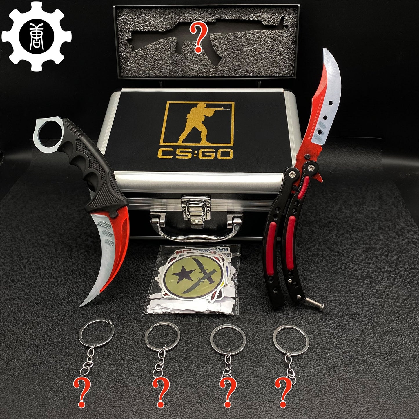 Autotronic Skin Balisong Karambit Stickers Keychains AK Gift Case