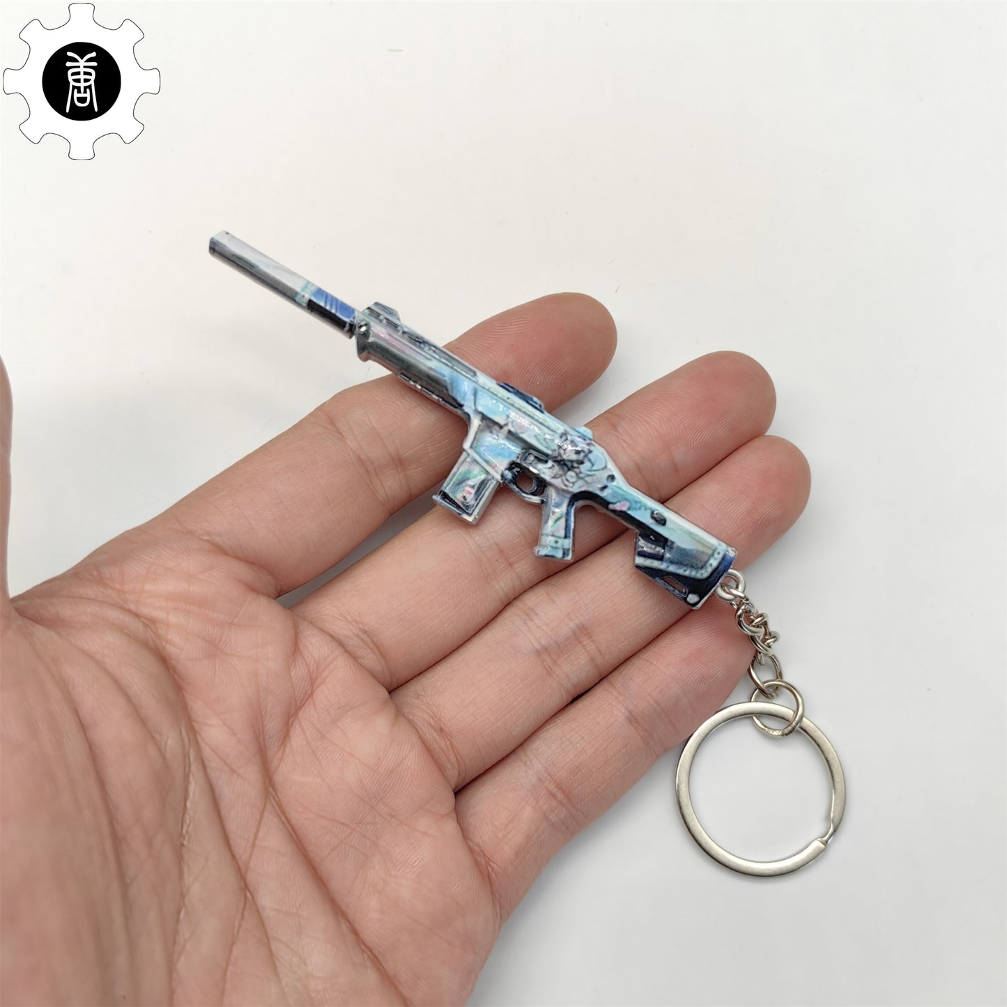 Val Mini 9 Lives Phantom Gun Metal Keychain