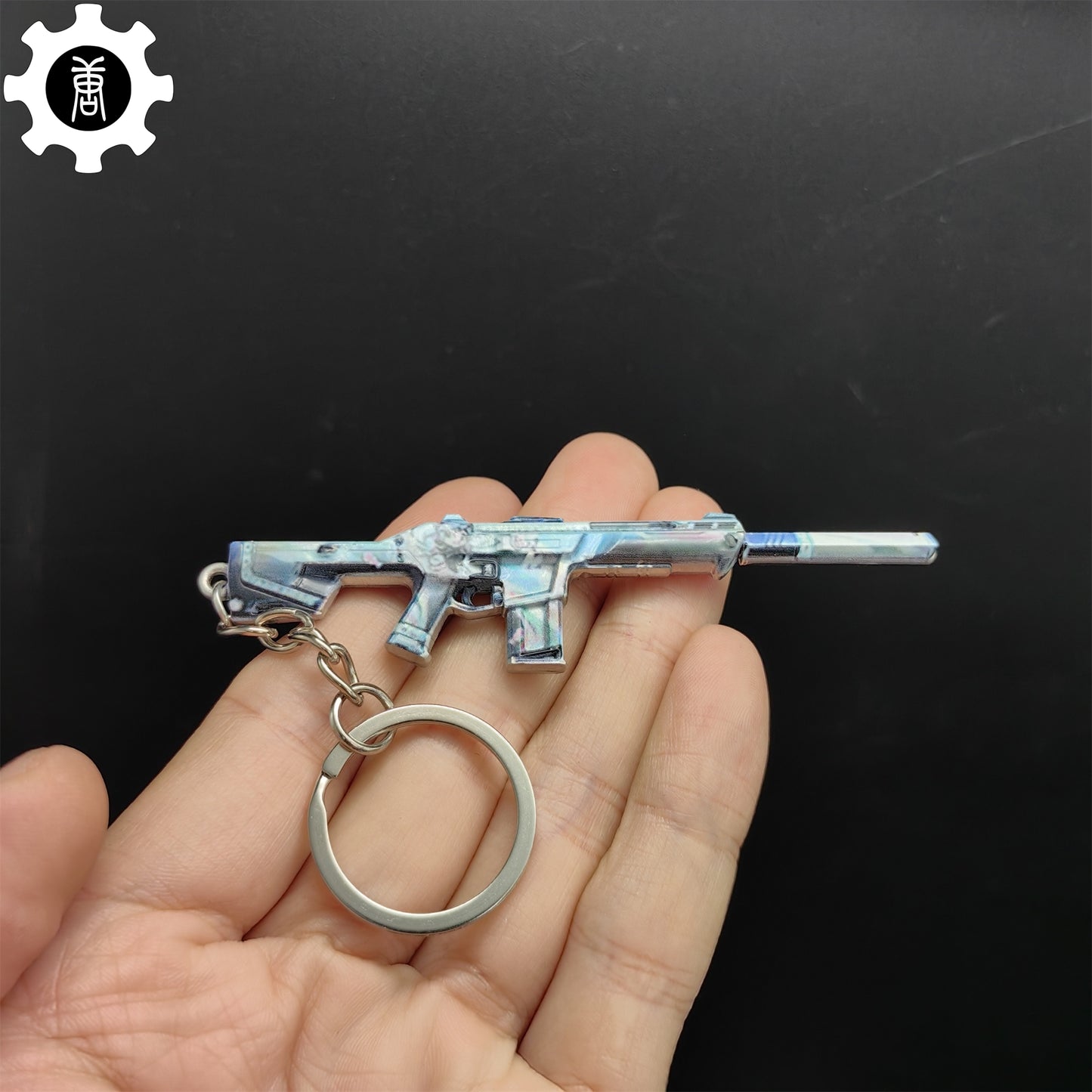 Val Mini 9 Lives Phantom Gun Metal Keychain