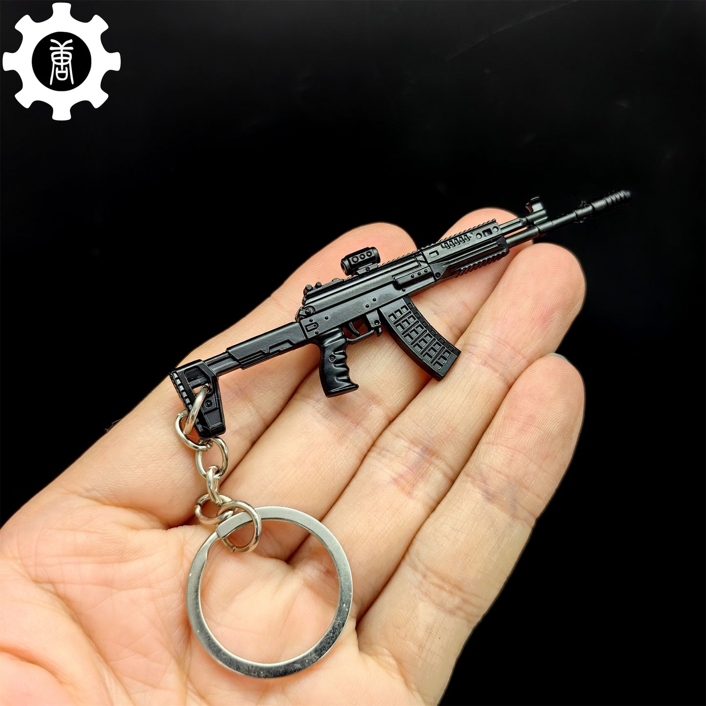 Metal AK308 Mini Game Gun Model Keychain