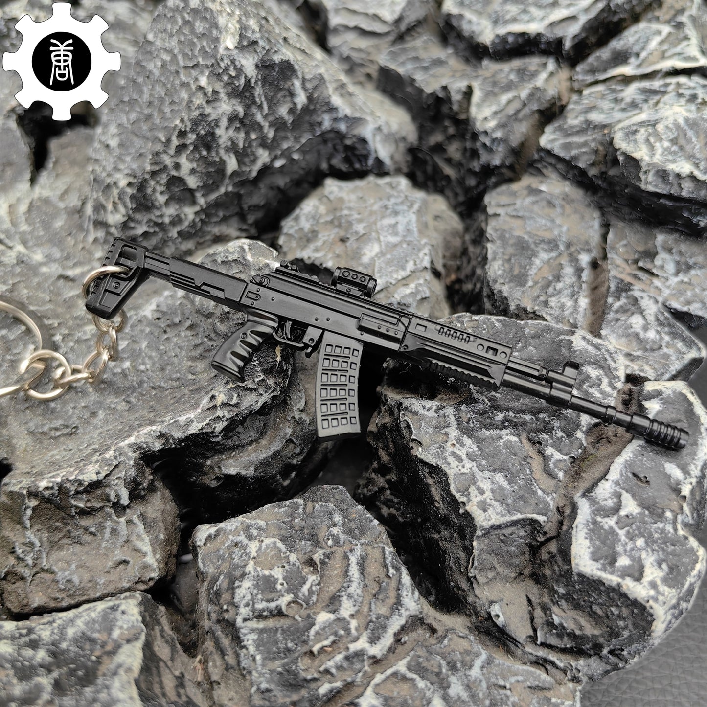 Metal AK308 Mini Game Gun Model Keychain