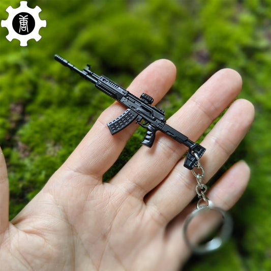 Metal AK308 Mini Game Gun Model Keychain