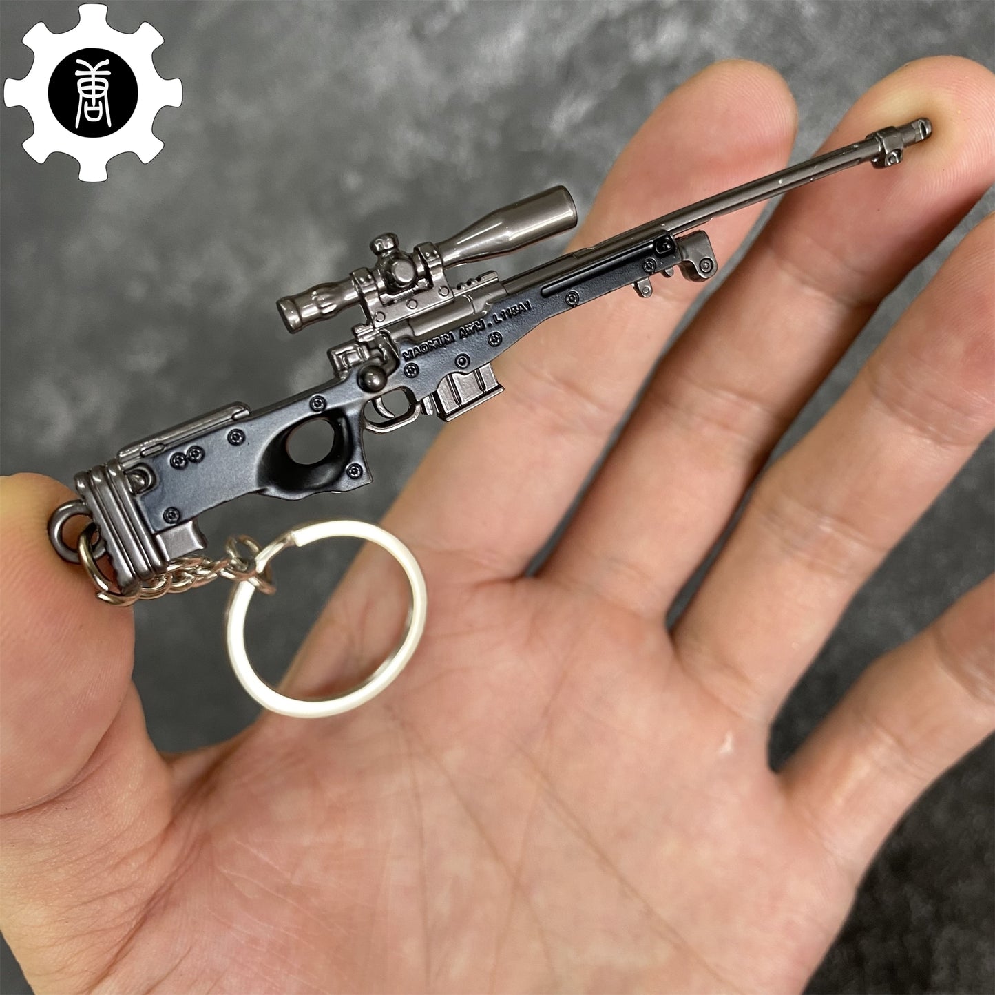 Tiny AWM Sniper Rifle Keychain Metal Pendant