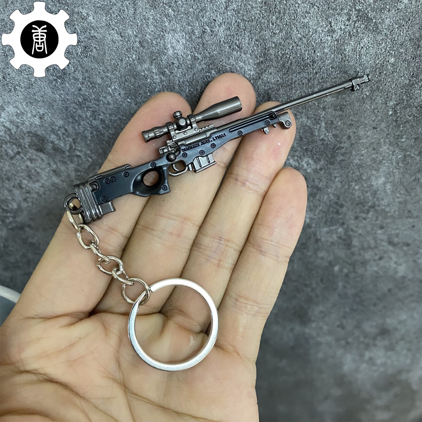 Tiny AWM Sniper Rifle Keychain Metal Pendant