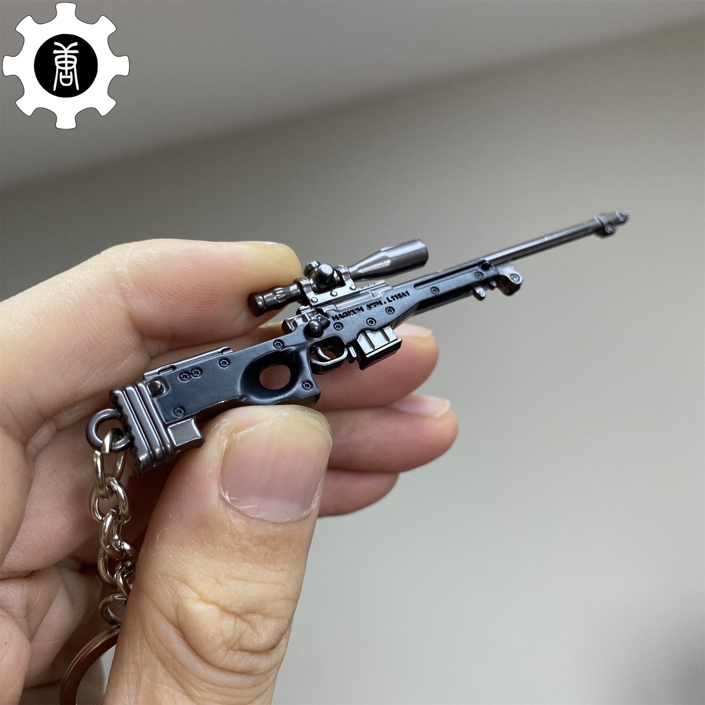 Tiny AWM Sniper Rifle Keychain Metal Pendant