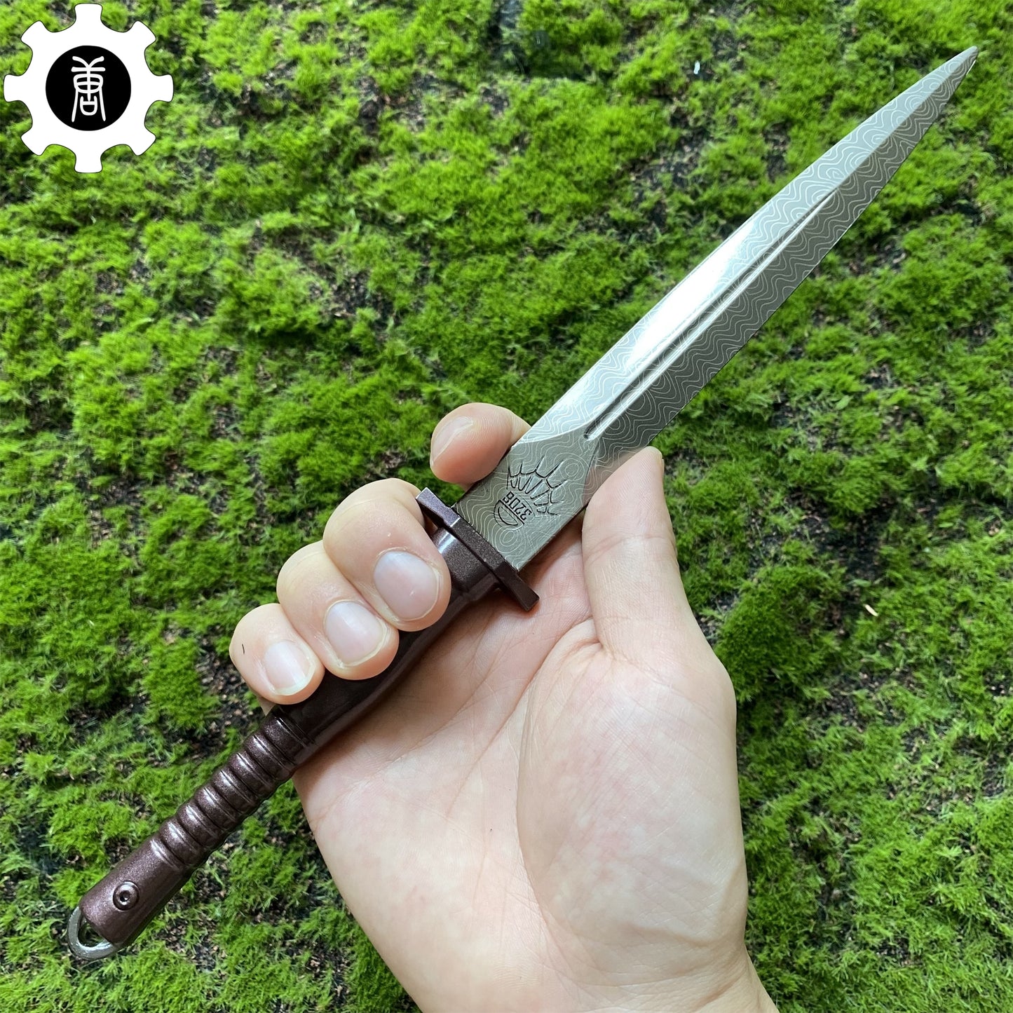 Damascus Assault Dagger 29CM/11.5" Metal Prop