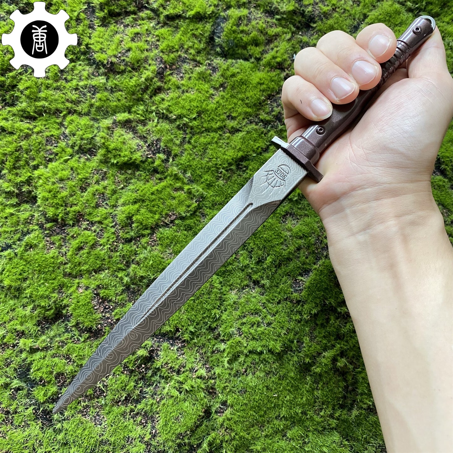 Damascus Assault Dagger 29CM/11.5" Metal Prop