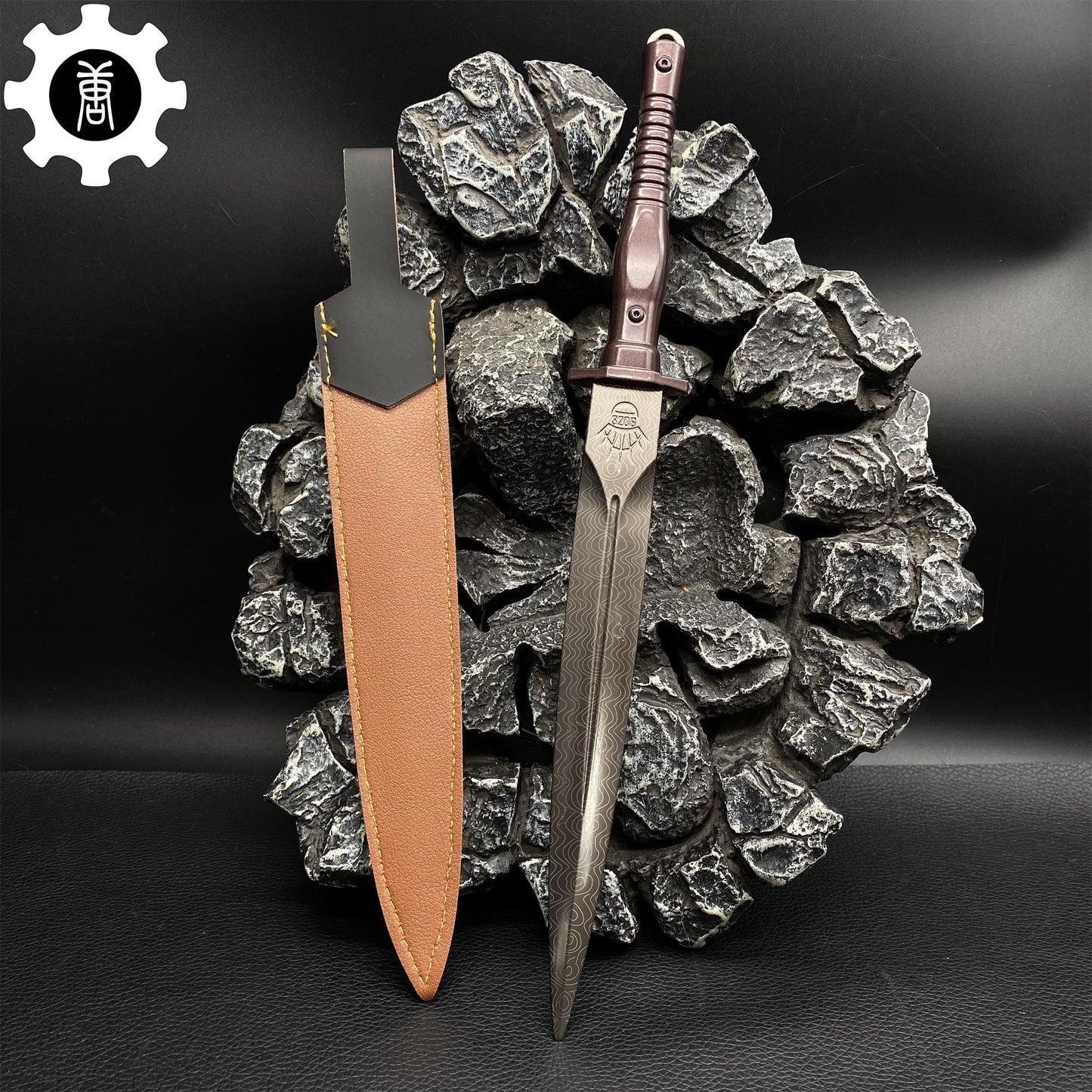 Damascus Assault Dagger 29CM/11.5" Metal Prop