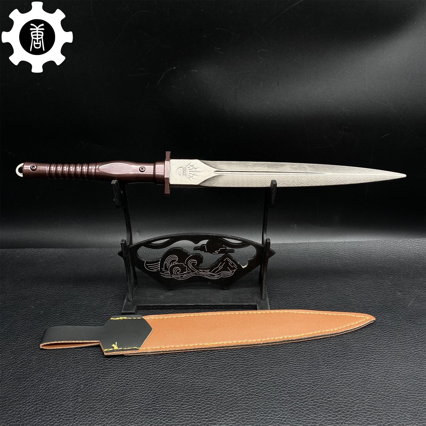 Damascus Assault Dagger 29CM/11.5" Metal Prop