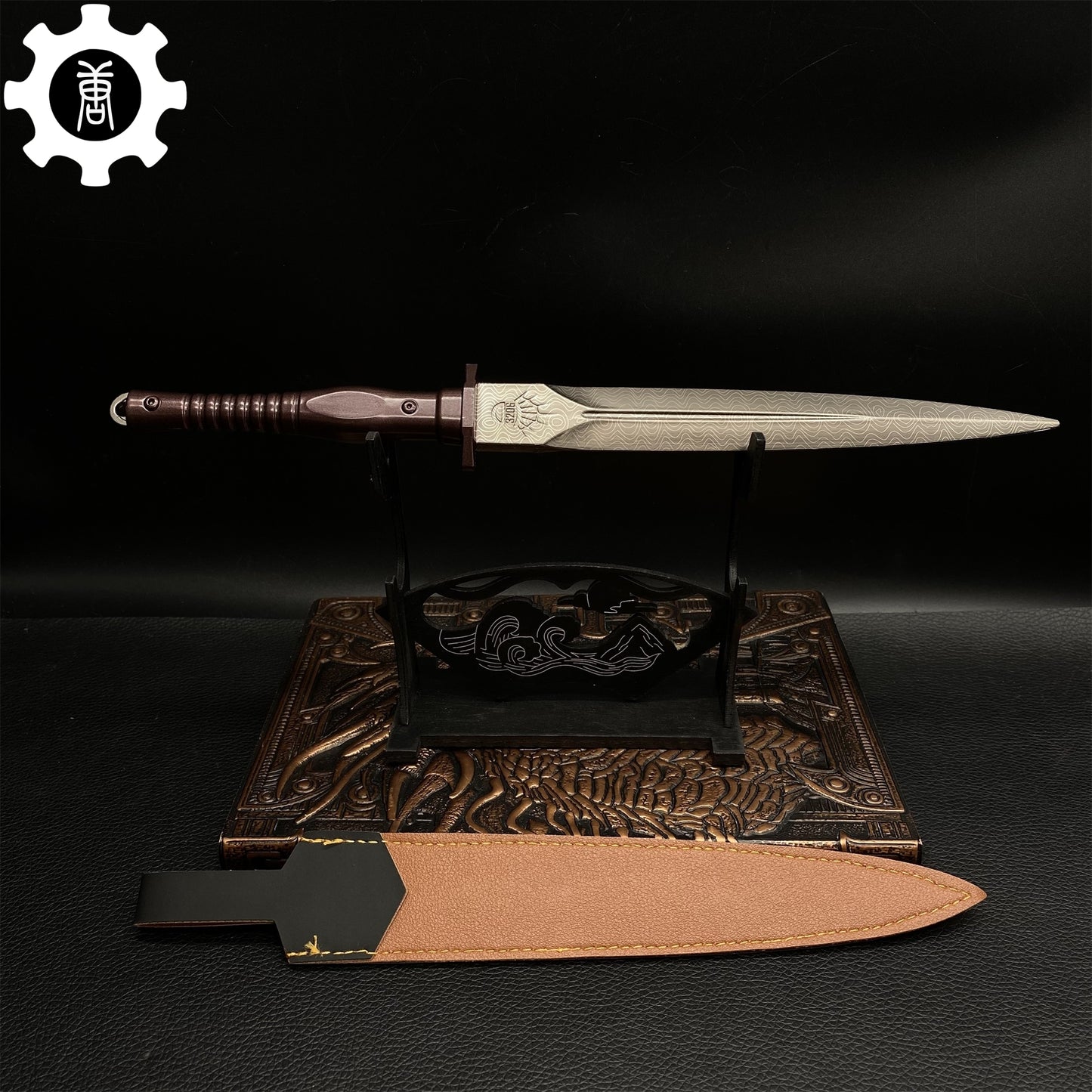 Damascus Assault Dagger 29CM/11.5" Metal Prop