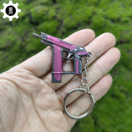 Mini Blush Frenzy Gun Metal Keychain
