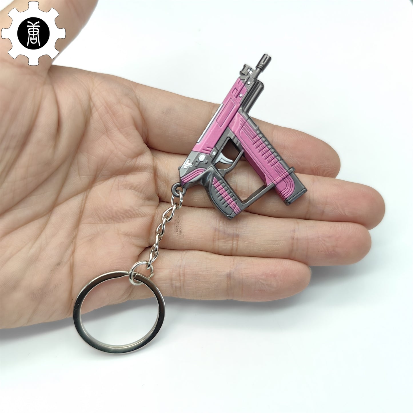 Mini Blush Frenzy Gun Metal Keychain