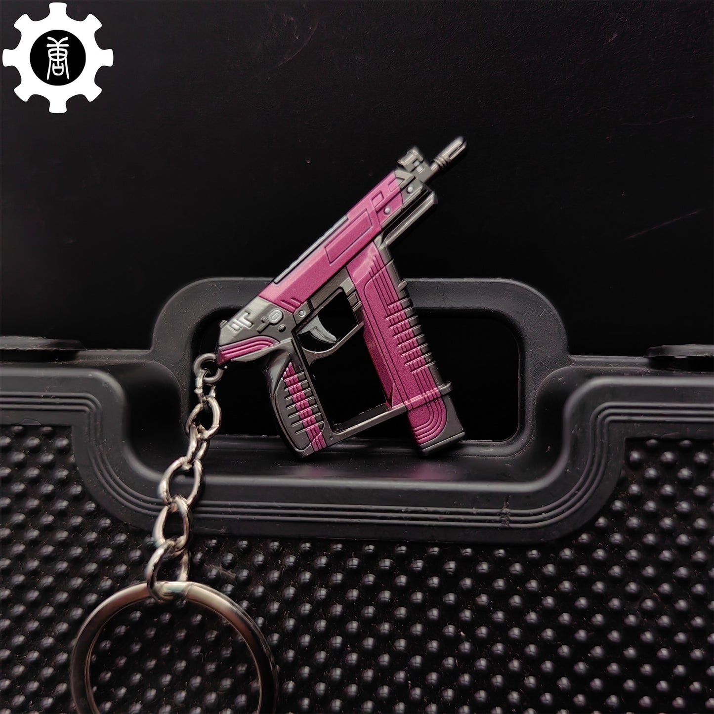 Mini Blush Frenzy Gun Metal Keychain