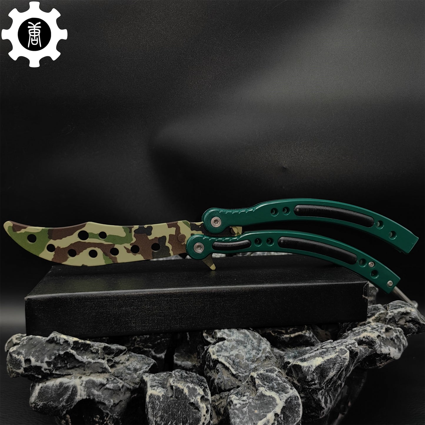 Boreal Forest Butterfly Knife Metal Balisong Trainer