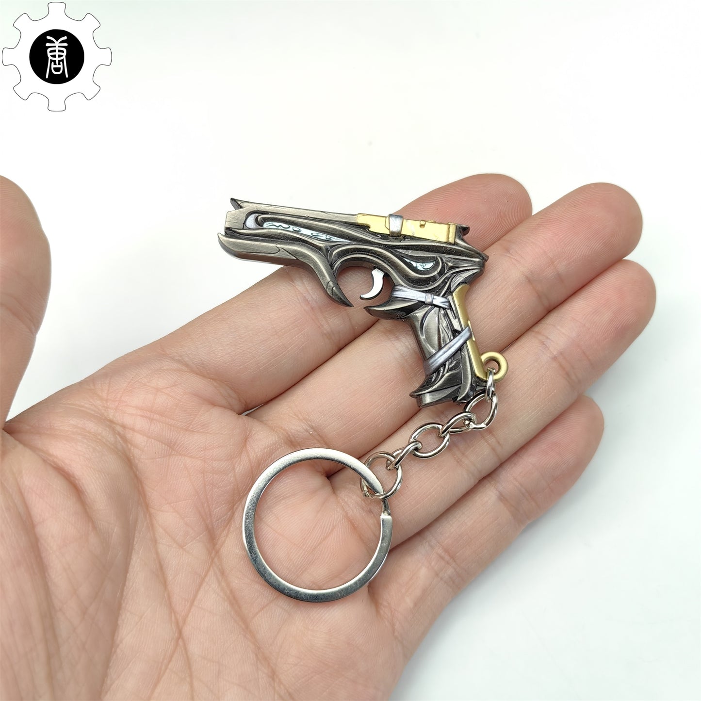 Mini Bound Classic Pistol Gun Metal Keychain