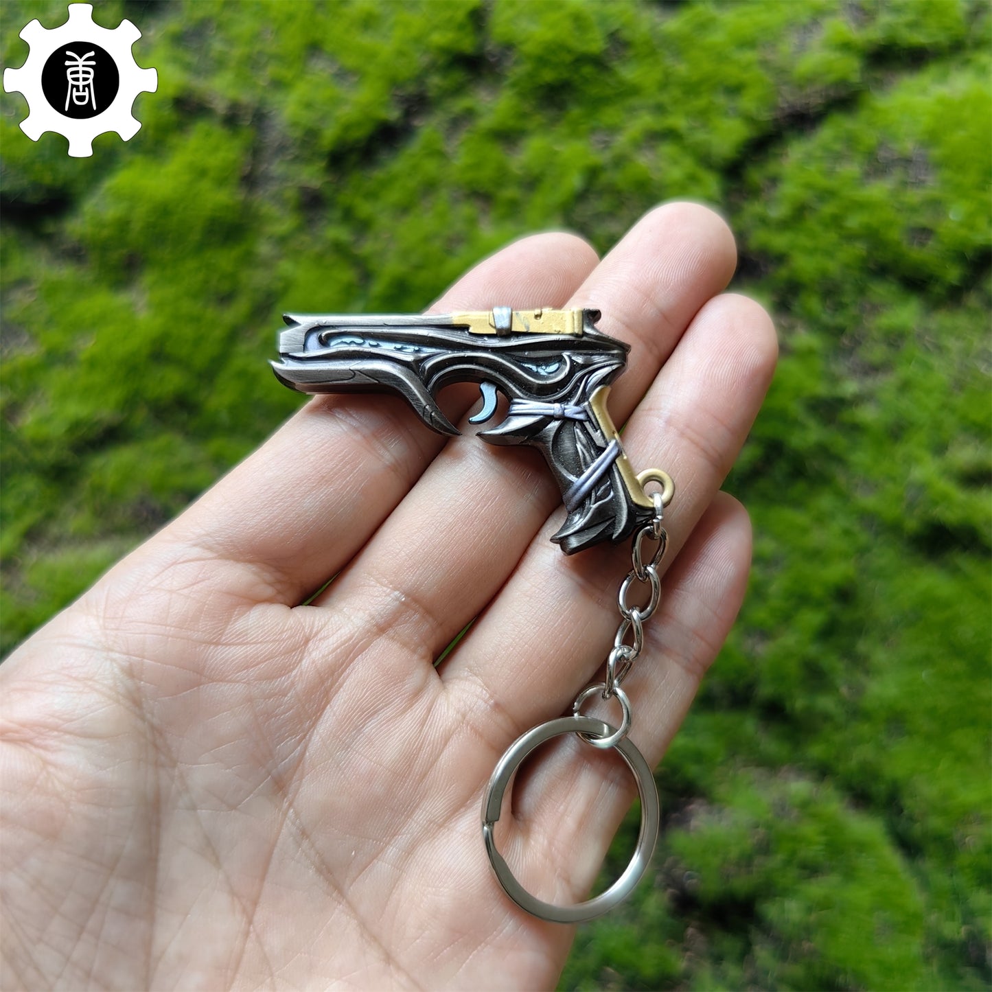 Mini Bound Classic Pistol Gun Metal Keychain