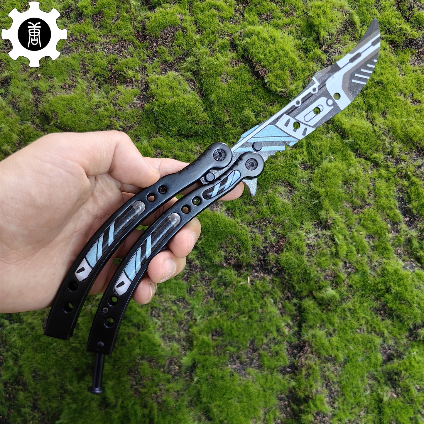 Metal Butterfly Knife Vulcan Pattern Balisong Game Prop