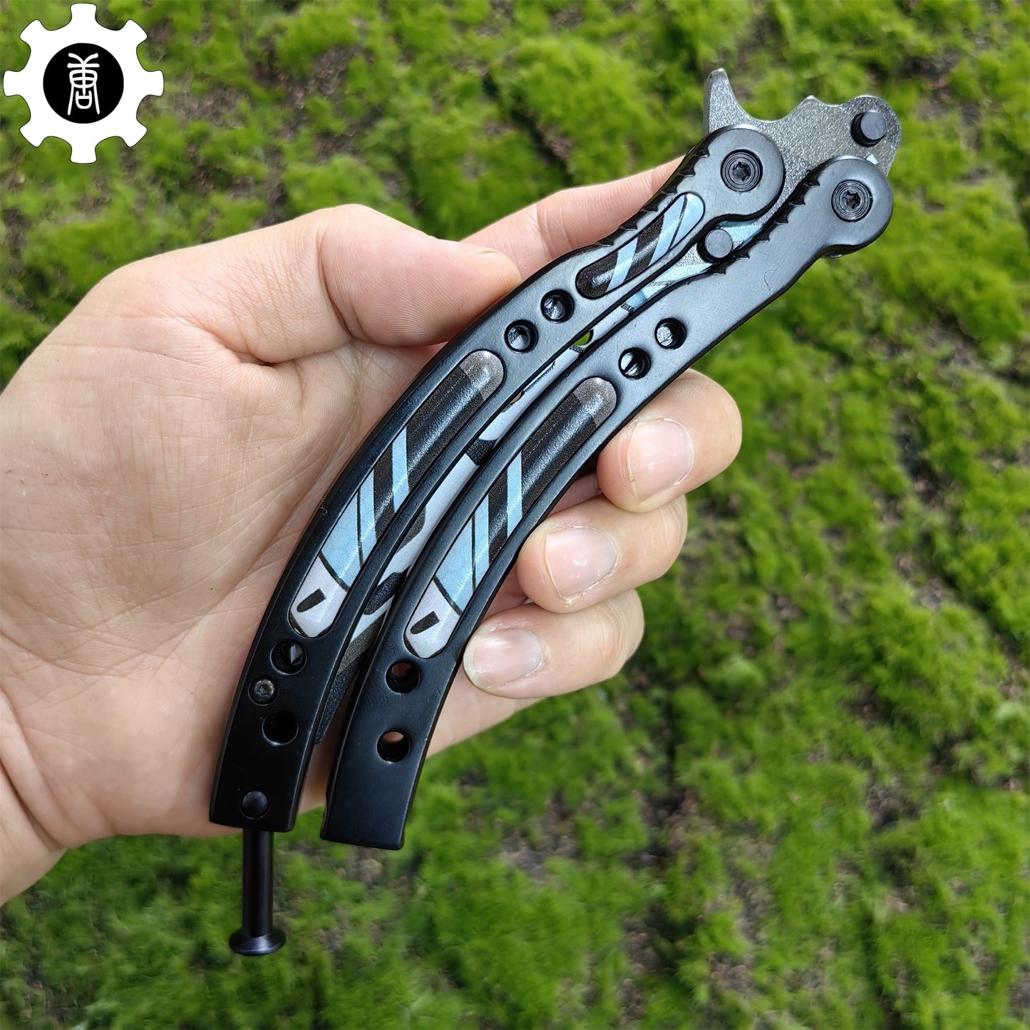 Metal Butterfly Knife Vulcan Pattern Balisong Game Prop