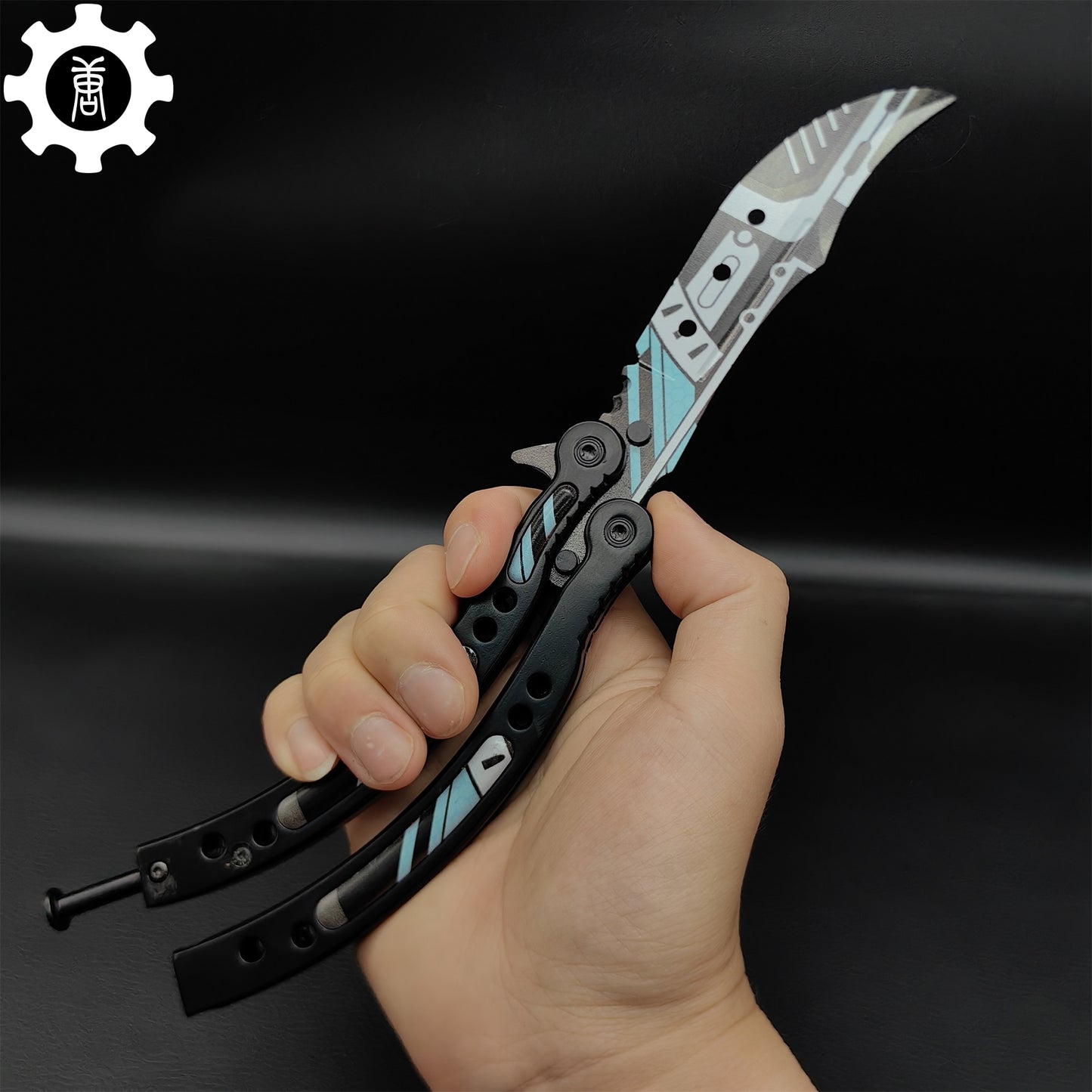 Metal Butterfly Knife Vulcan Pattern Balisong Game Prop