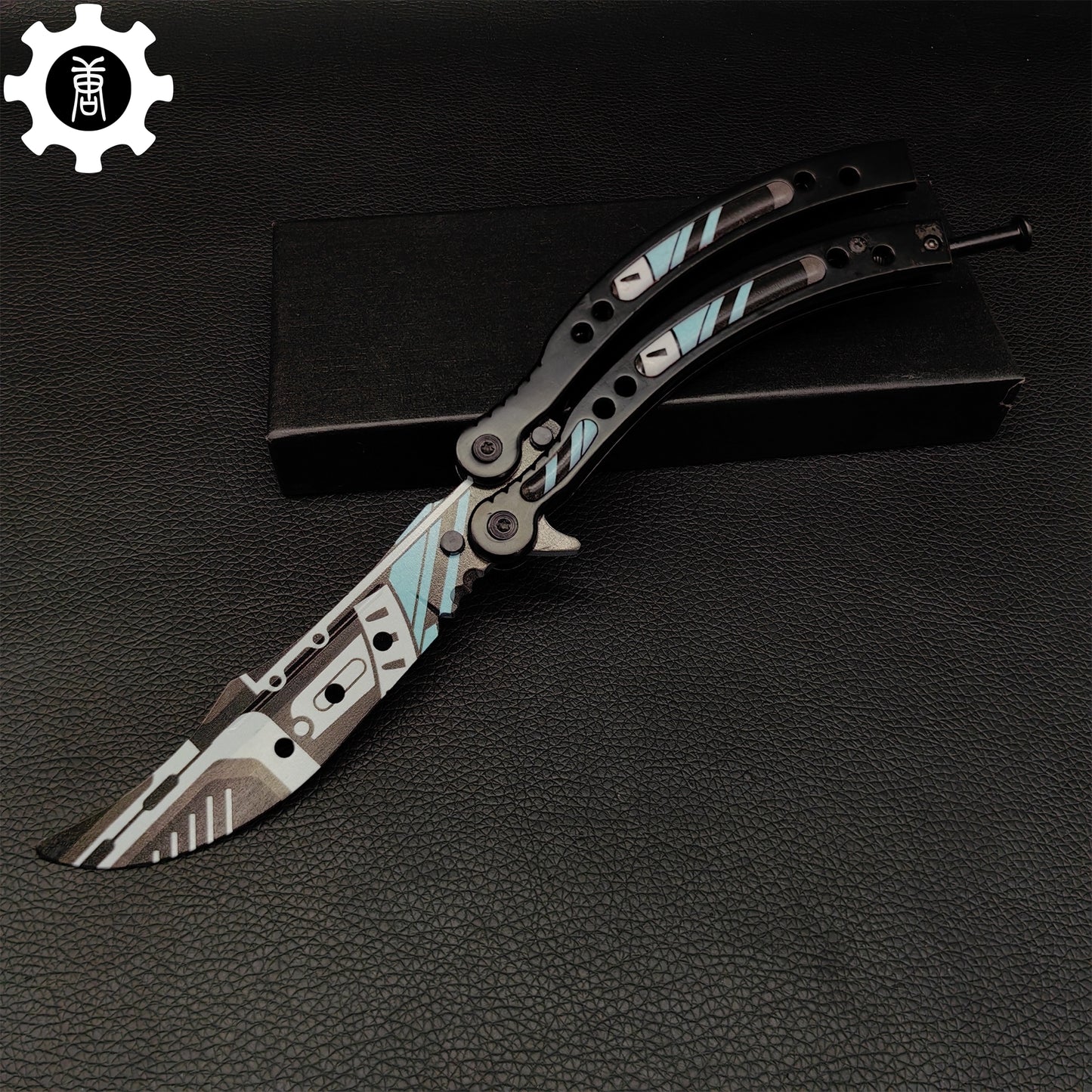 Metal Butterfly Knife Vulcan Pattern Balisong Game Prop