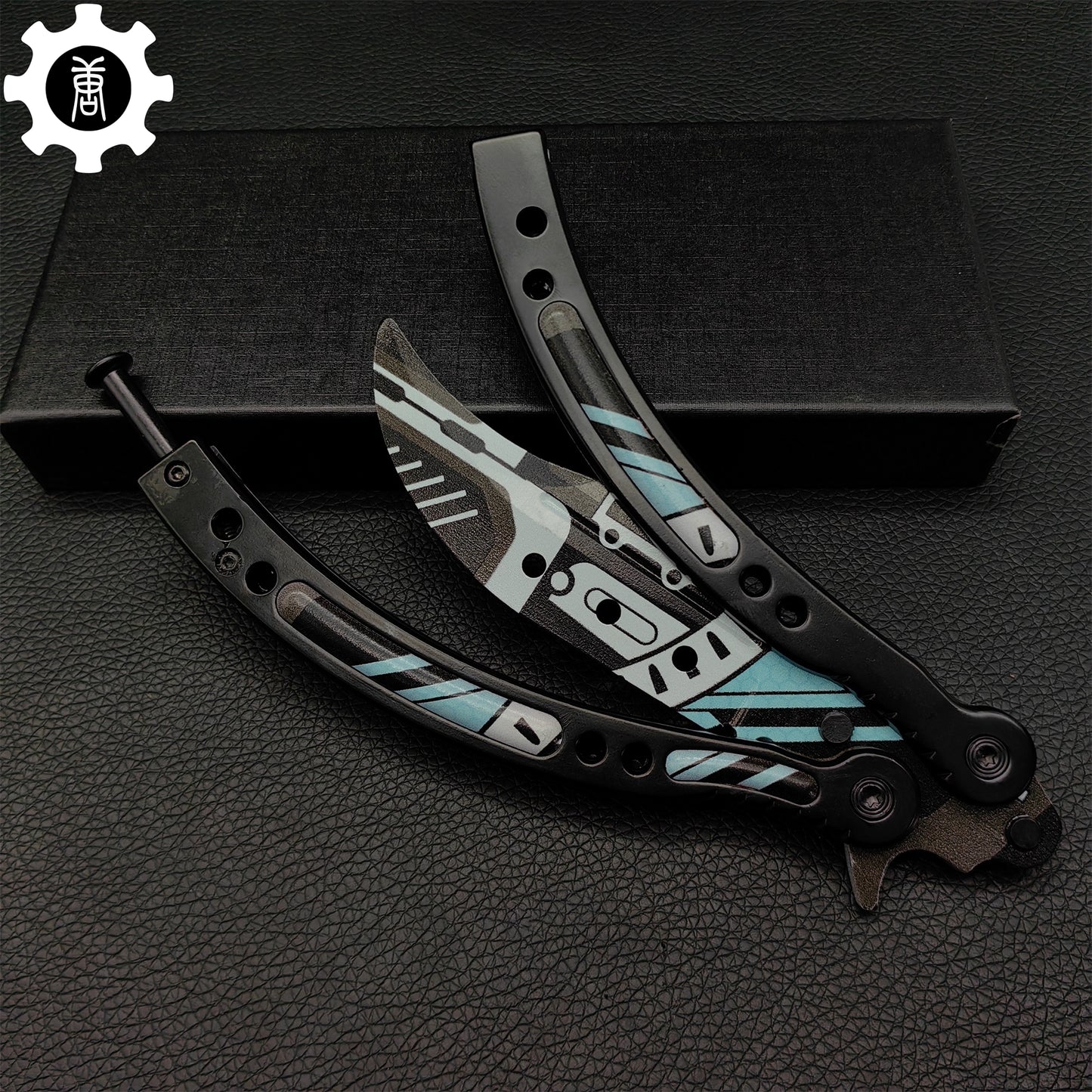 Metal Butterfly Knife Vulcan Pattern Balisong Game Prop