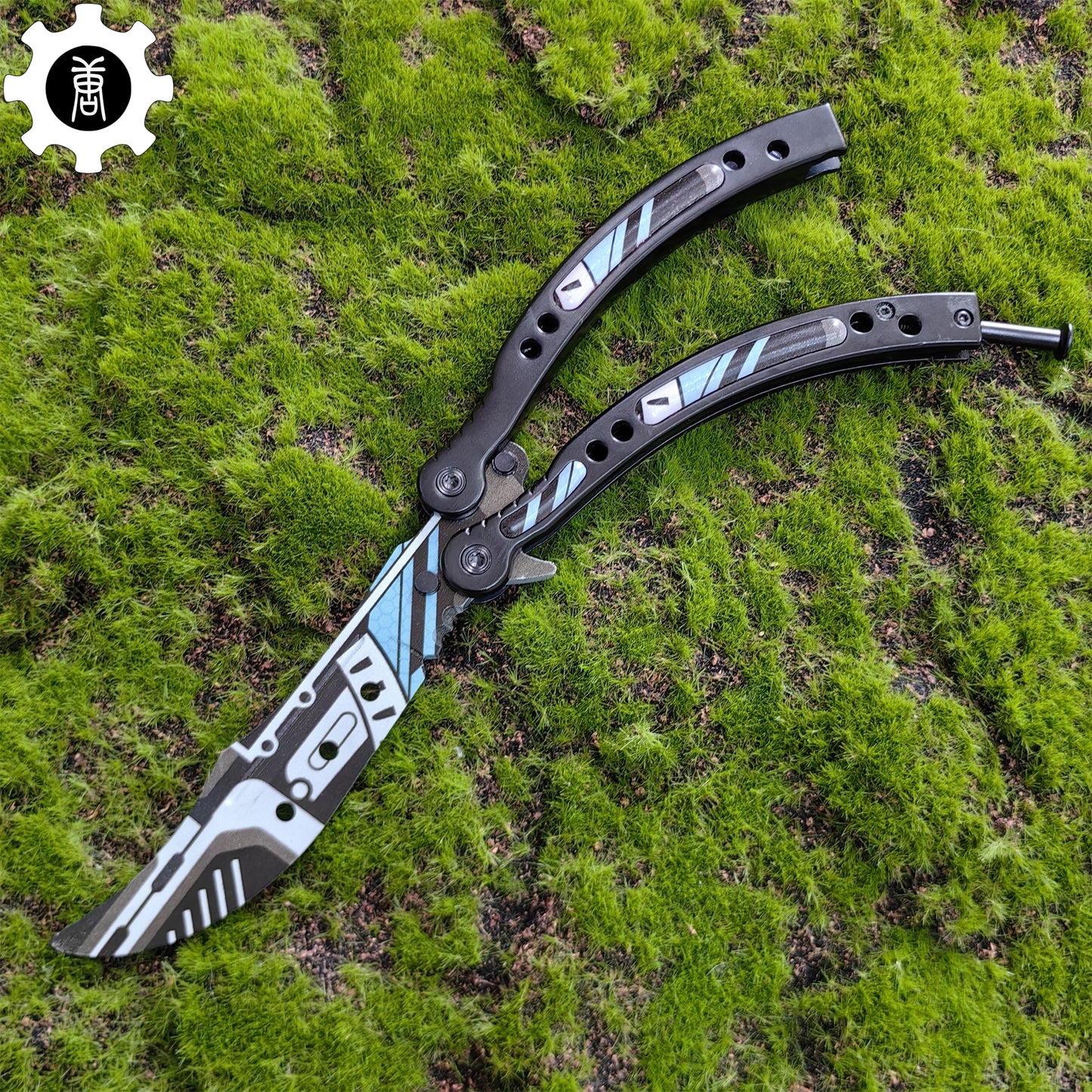 Metal Butterfly Knife Vulcan Pattern Balisong Game Prop