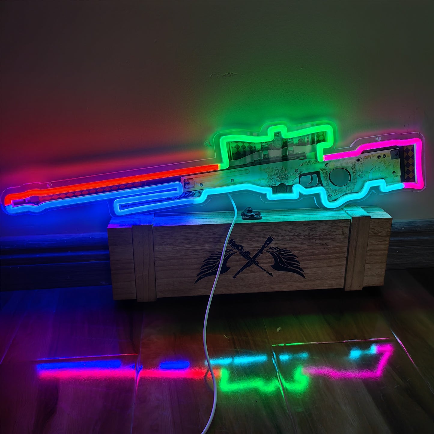 AWP Dragon Lore Sniper Gun Neon Lamp Wall Decor
