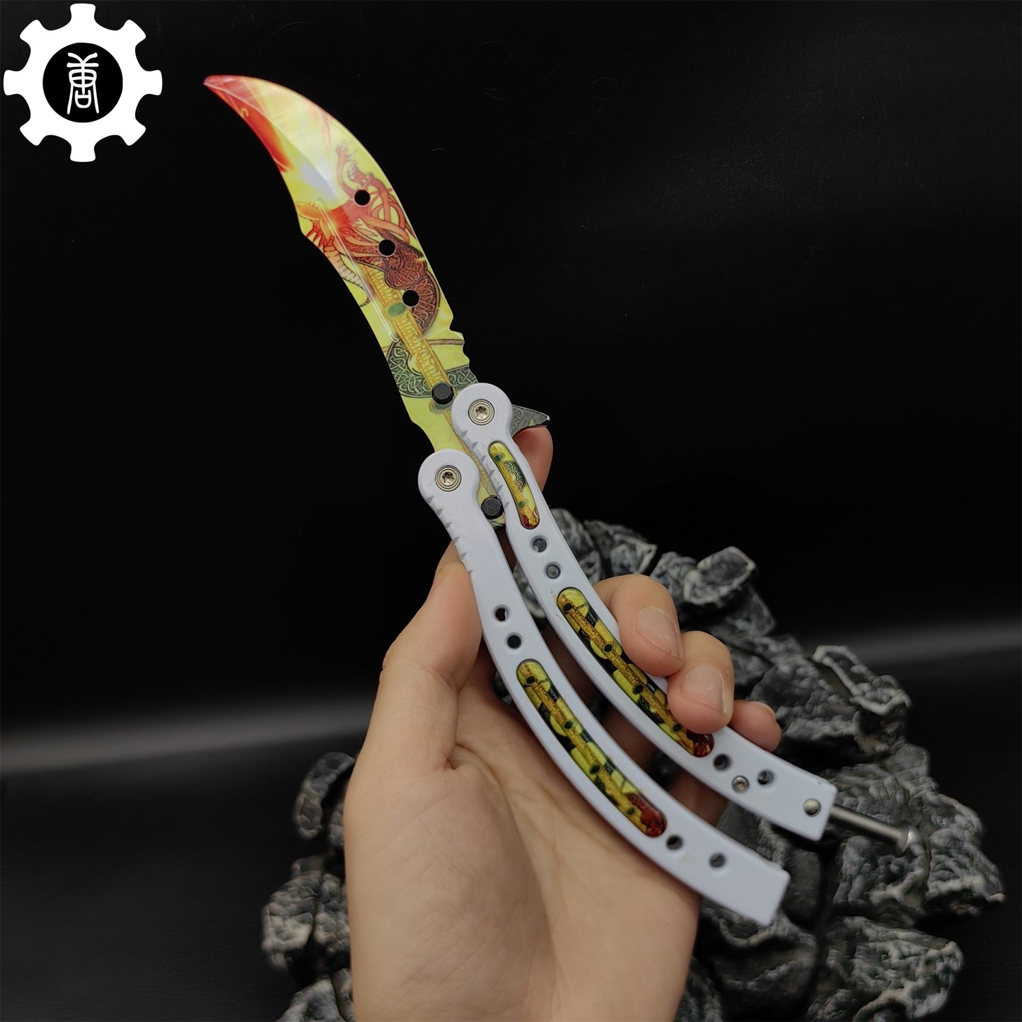 Dragon Lore Butterfly Knife Metal Balisong Game Prop