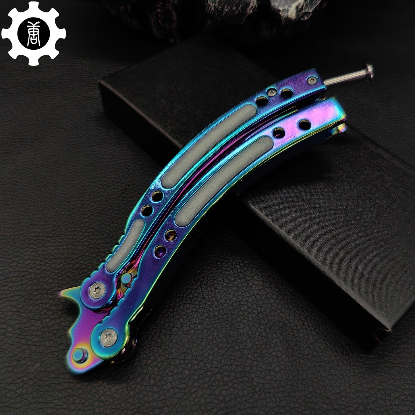 Rainbow Butterfly Knife Metal Balisong Trainer