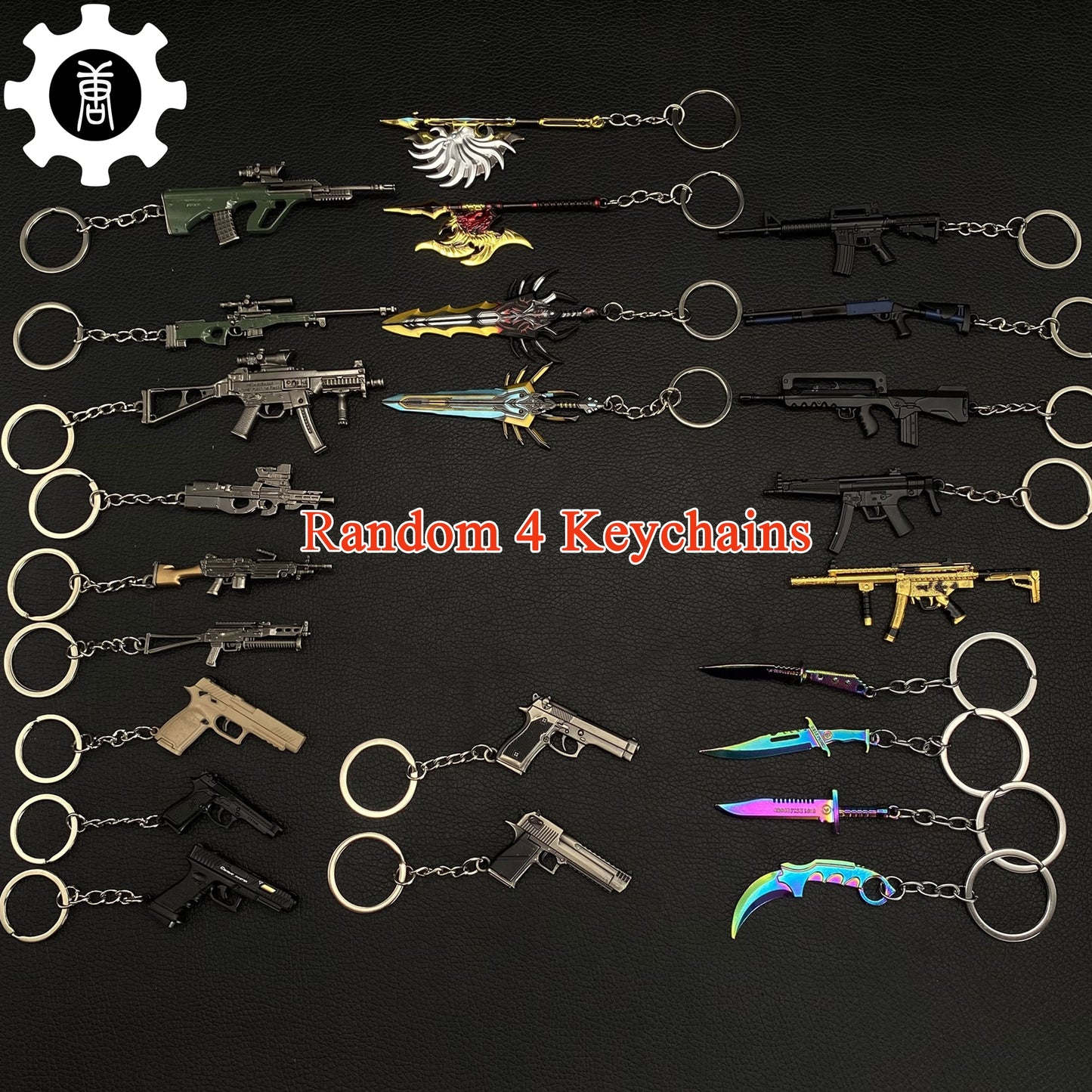 Fade Skin Stiletto Knife Karambit Stickers Keychains Random 1 AK With Gift Box