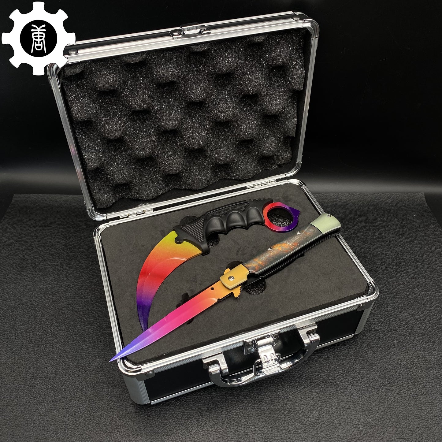 Fade Skin Stiletto Knife & Karambit & Stickers & Keychains & Random 1 AK With Gift Box