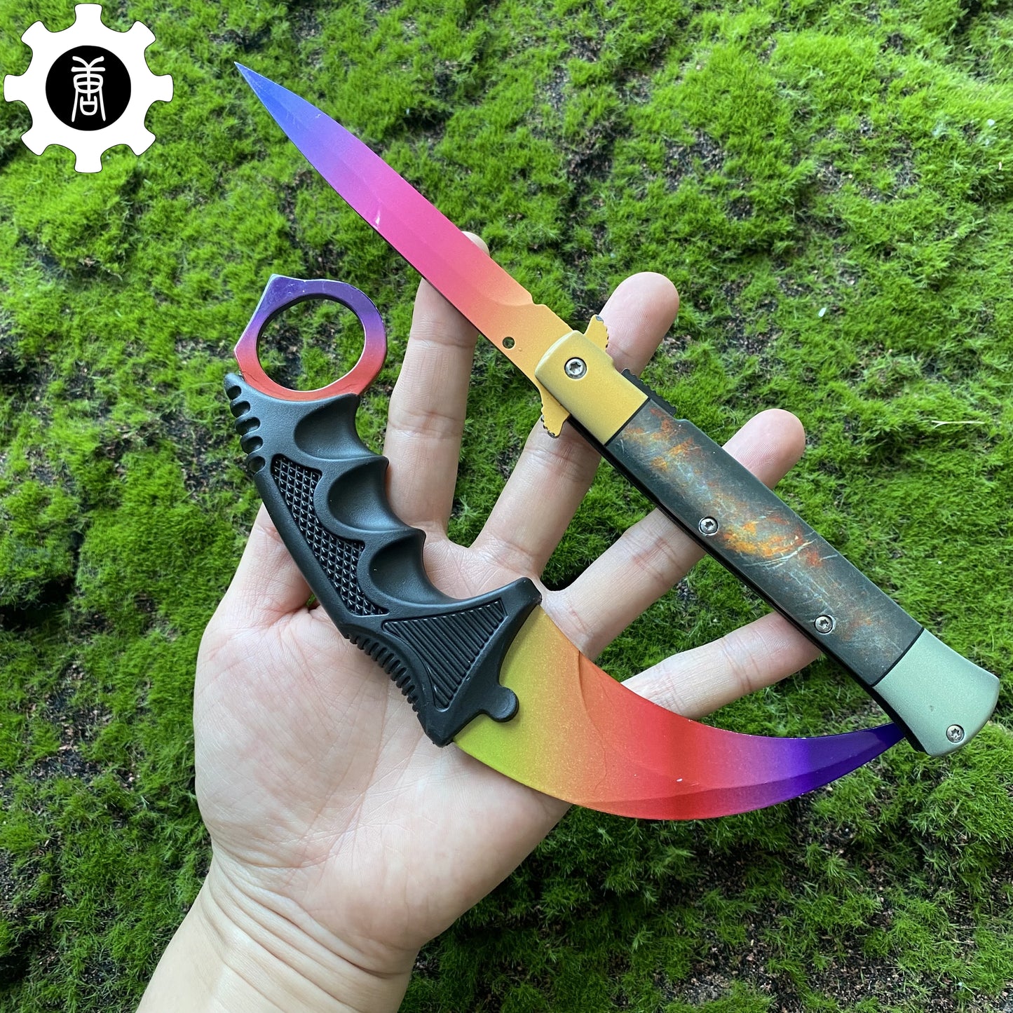 Fade Skin Stiletto Knife Karambit Stickers Keychains Random 1 AK With Gift Box