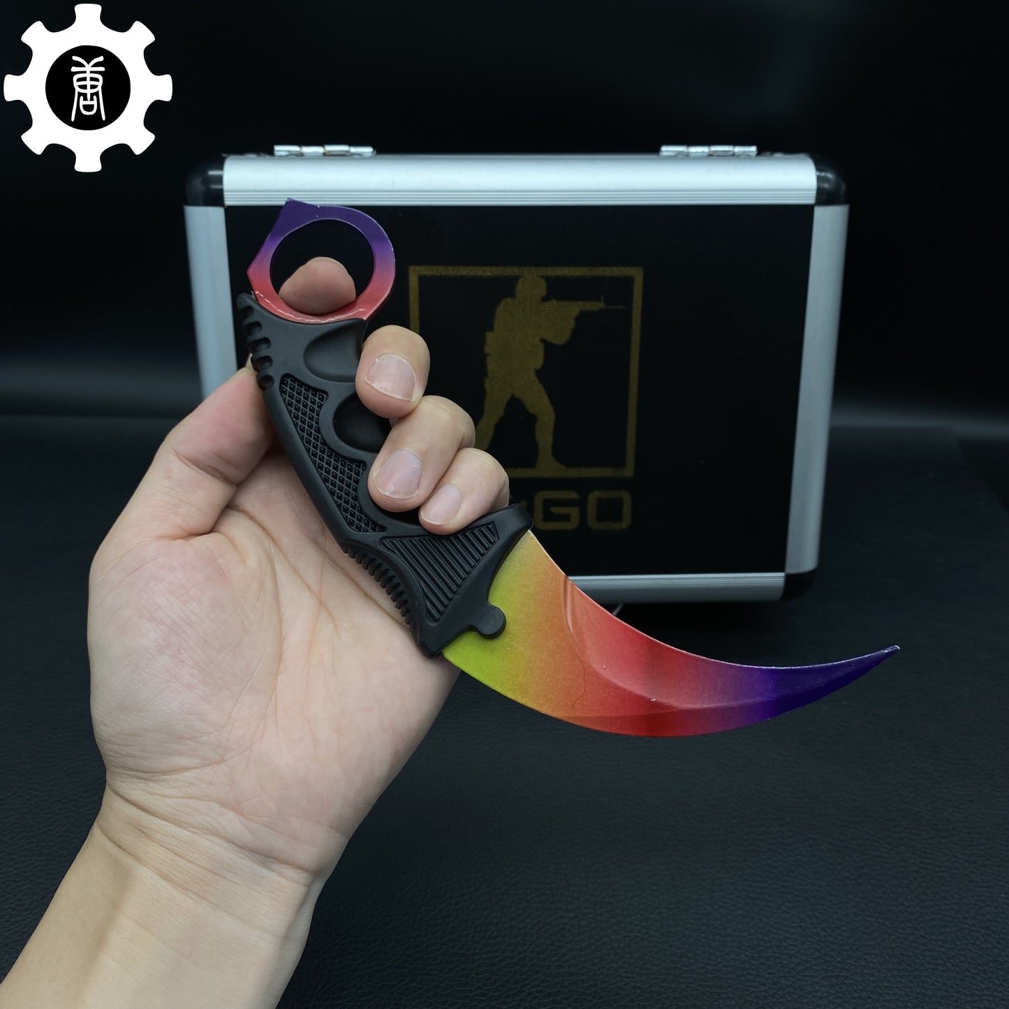 Fade Skin Stiletto Knife Karambit Stickers Keychains Random 1 AK With Gift Box