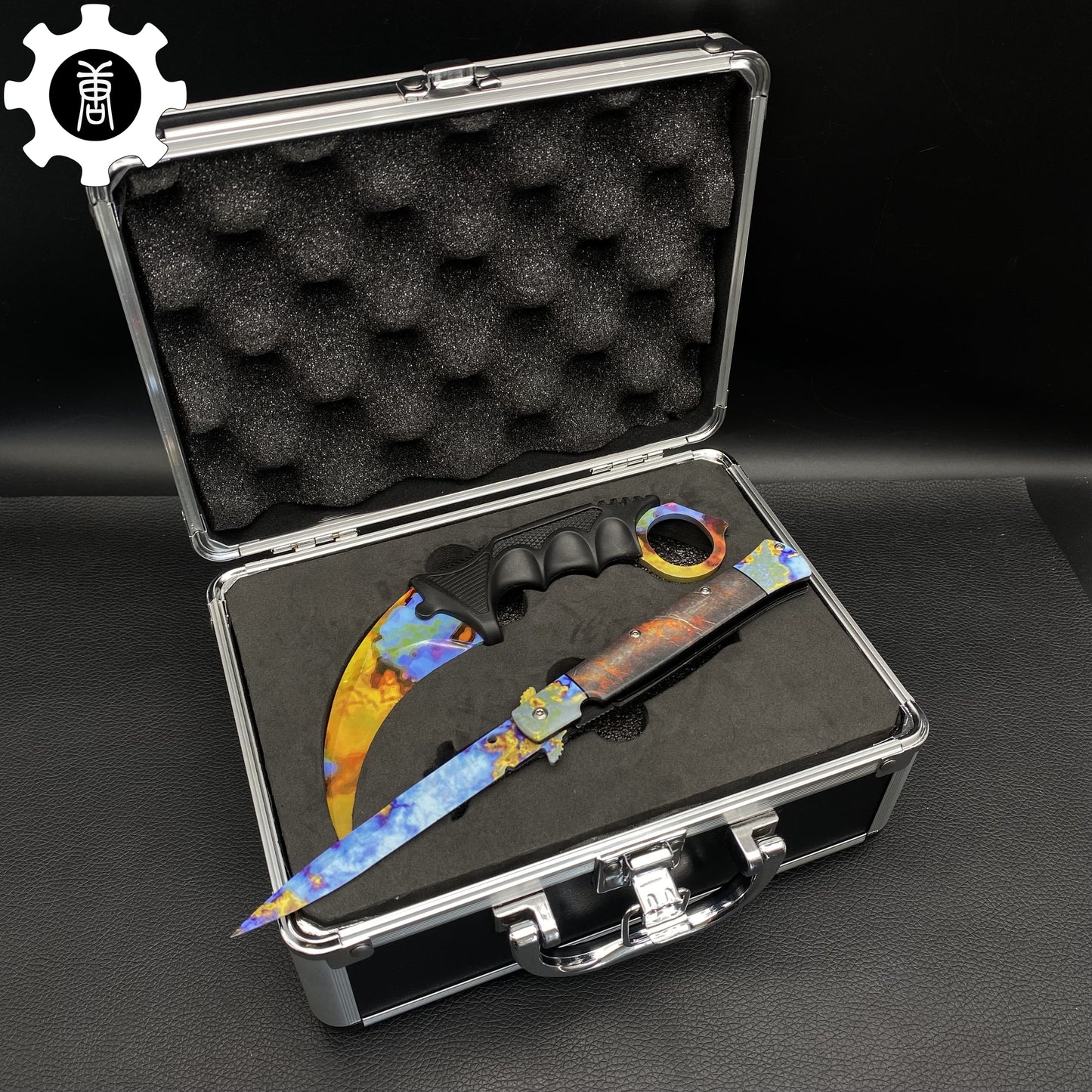 Case Hardened Skin Stiletto Knife Karambit Stickers Keychains Random  AK With Gift Box