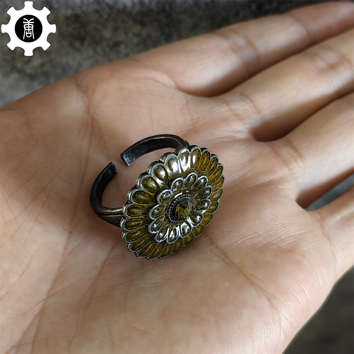 Alloy Cloranthy Ring Metal Punk Open Ring