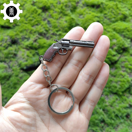 Mini Colt 357 Revolver Metal Keychain