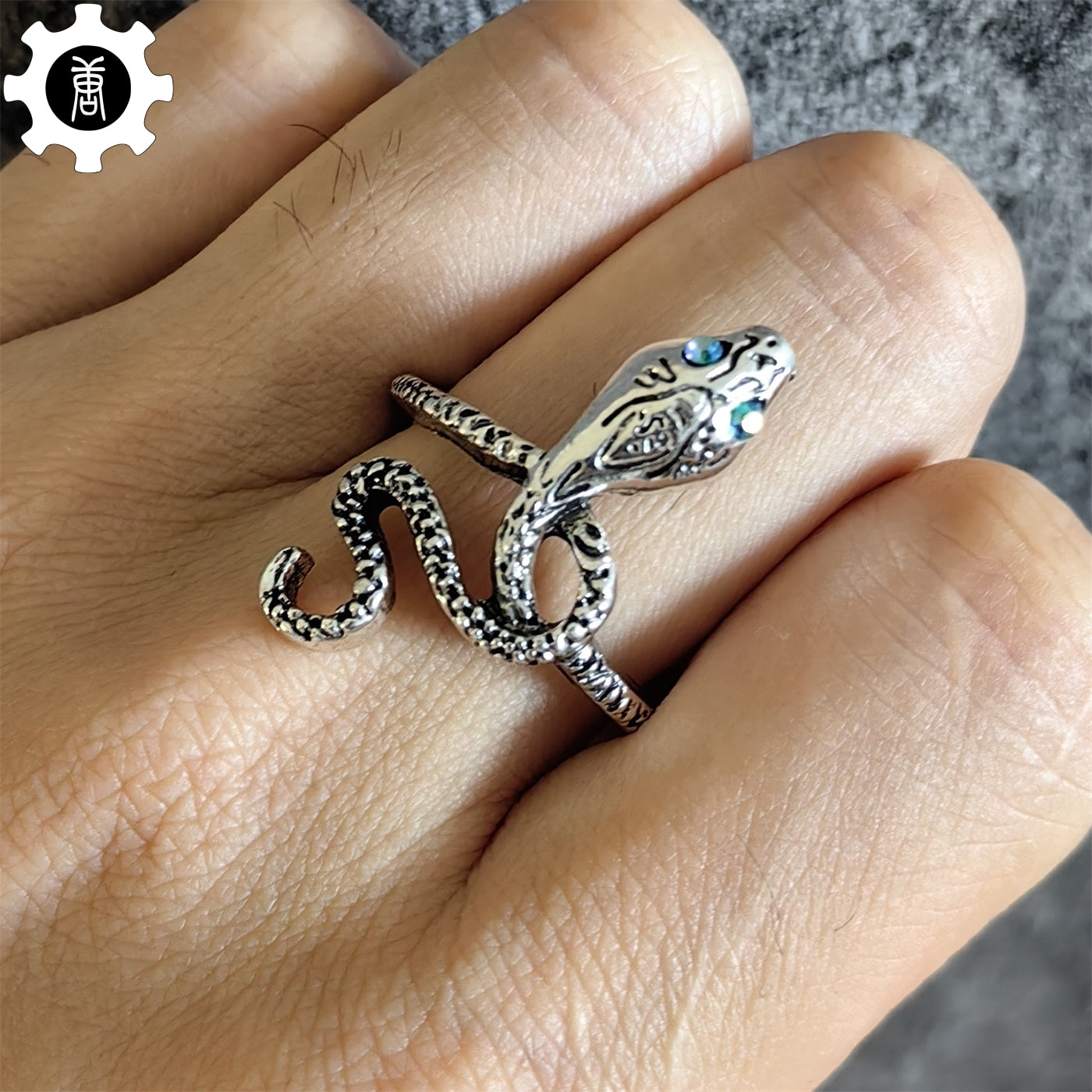 Covetous Silver Serpent Alloy Open Ring Cool Gamer Gift