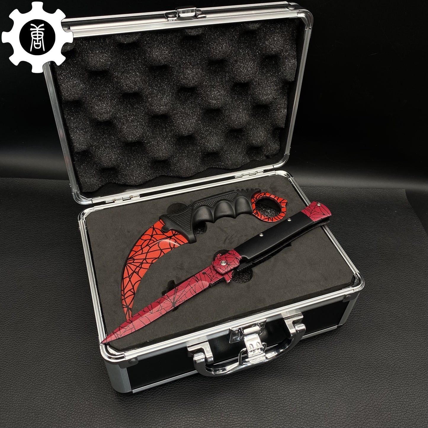 Crimson Web Skin Stiletto Knife & Karambit & Stickers & Keychains & Random 1 AK With Gift Box