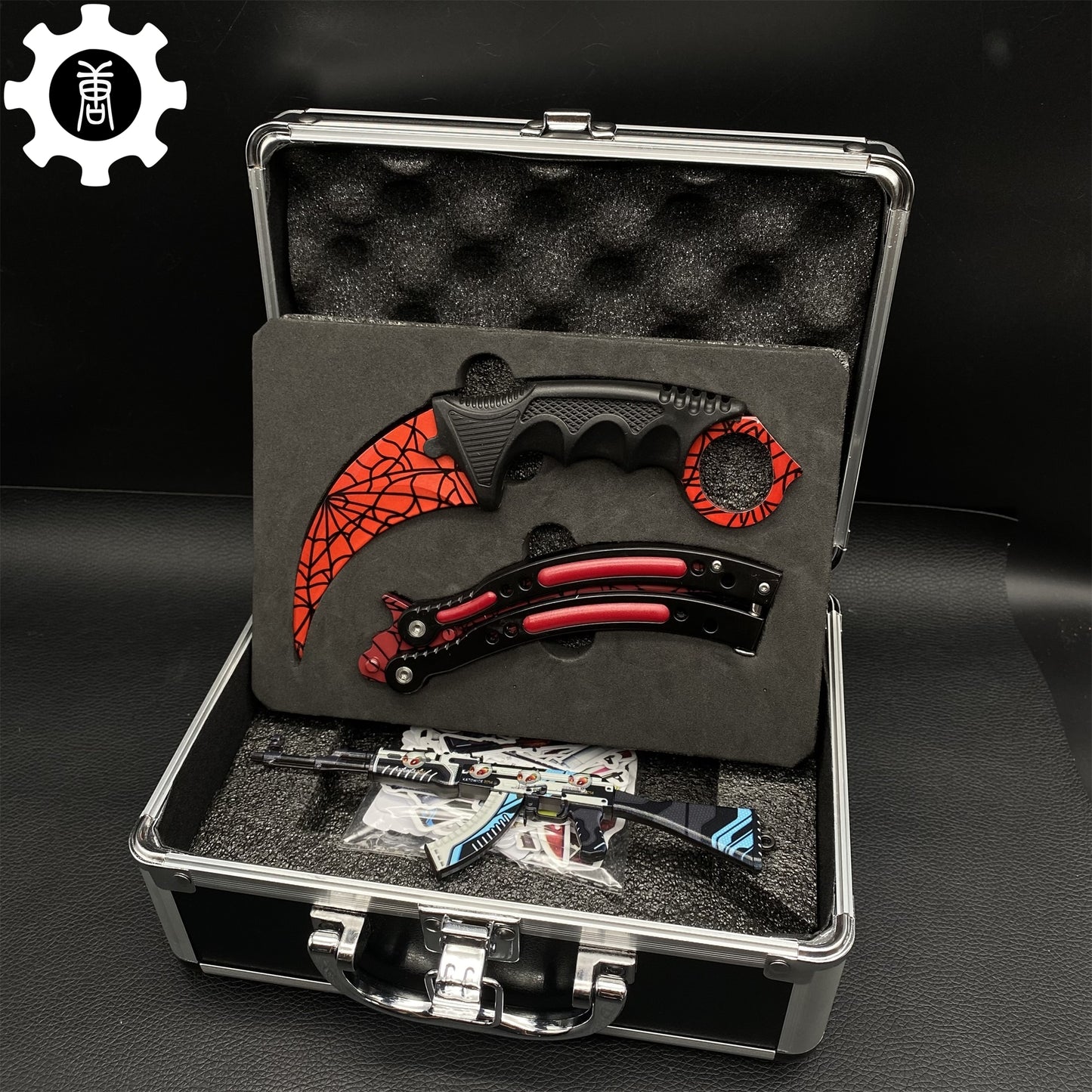 Crimson Web Skin Balisong & Karambit & Stickers & Keychains & AK With Case