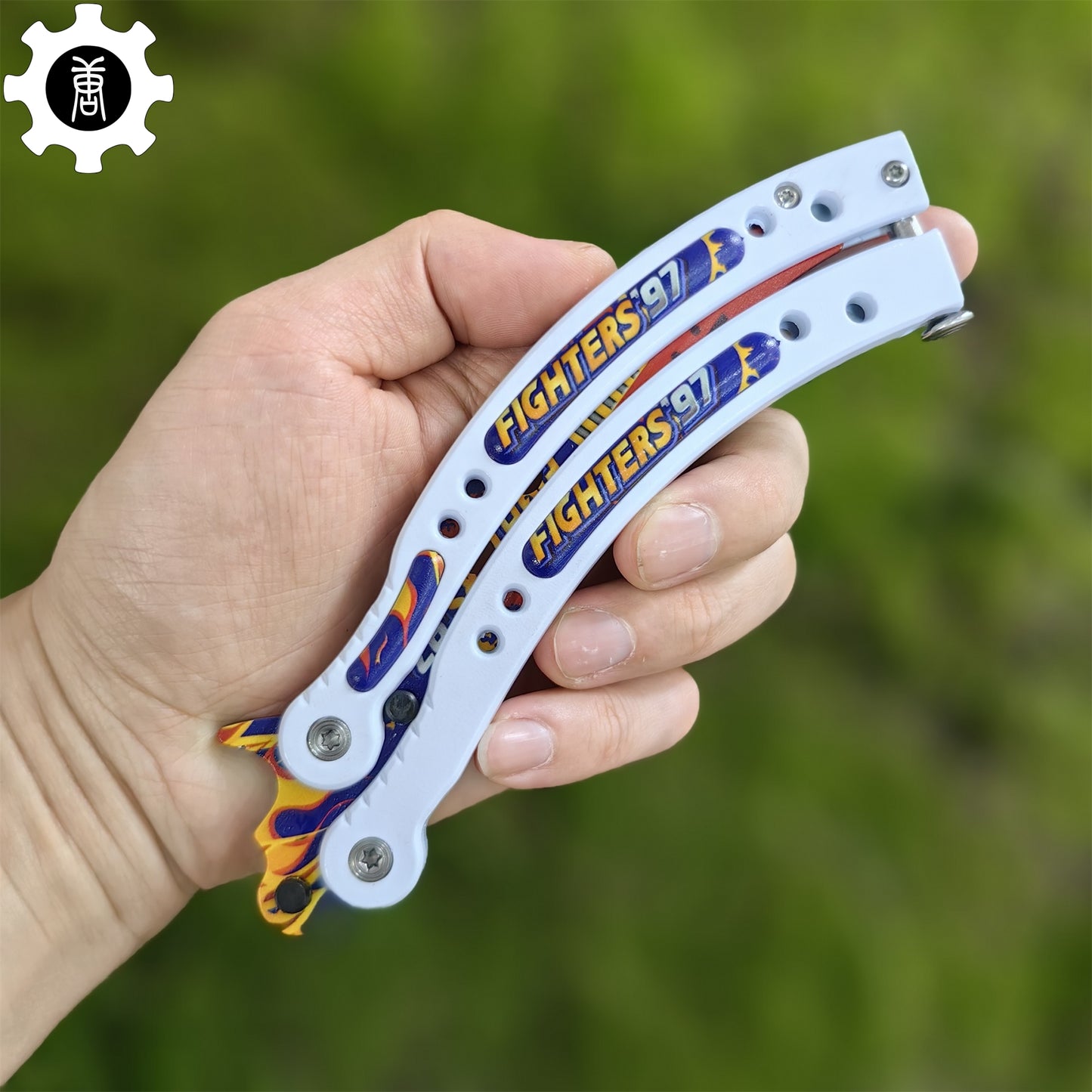 Fighter Butterfly Knife White Handle Metal Balisong Trainer