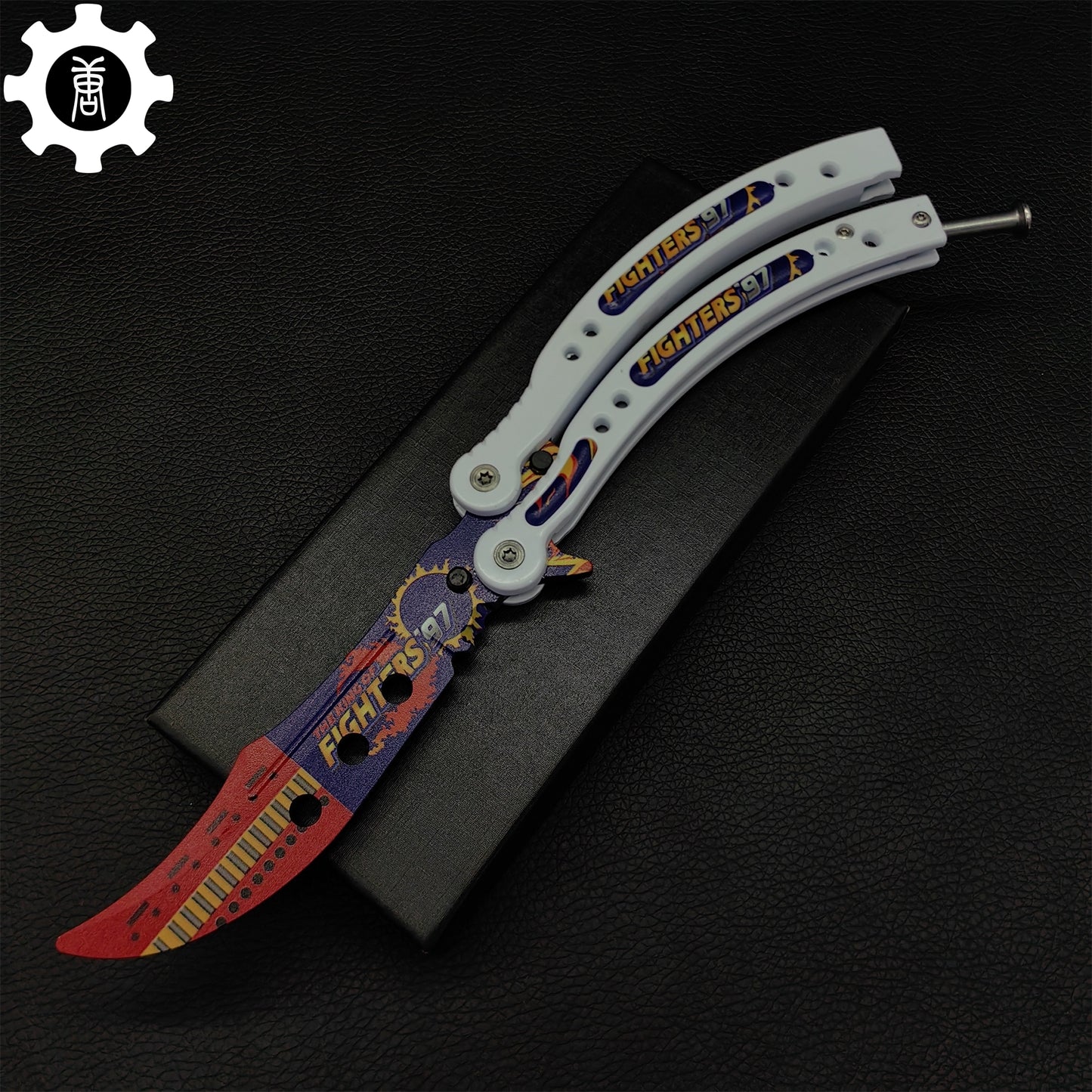 Fighter Butterfly Knife White Handle Metal Balisong Trainer