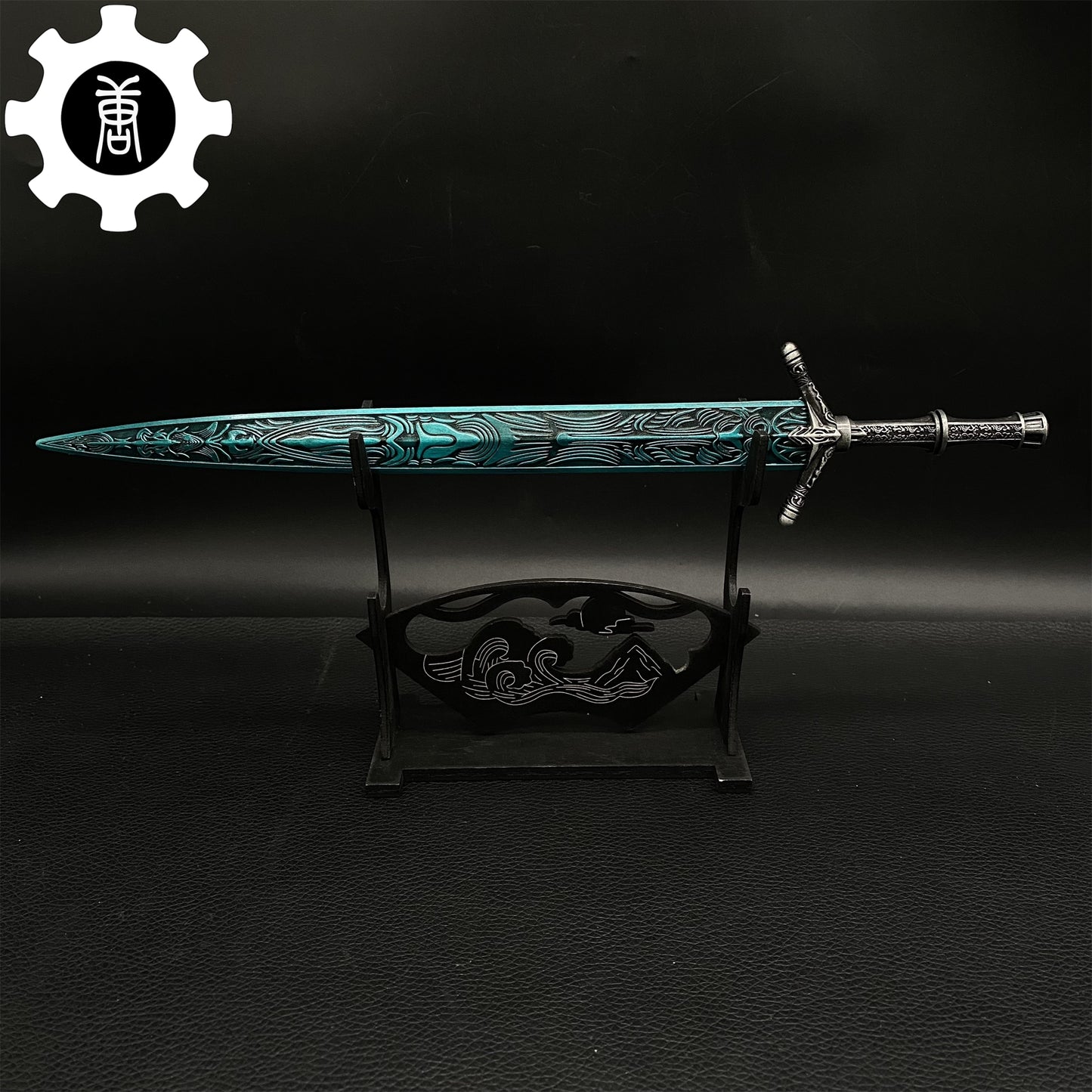 Metal Dark Moon Sword Display Art