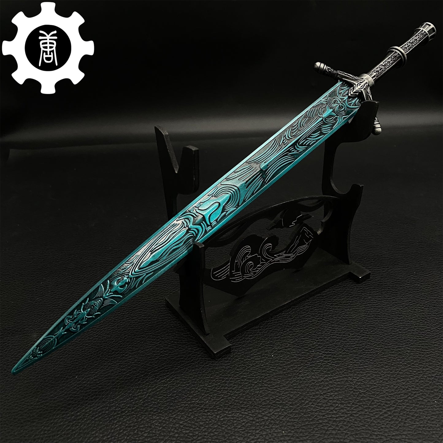 Metal Dark Moon Sword Display Art