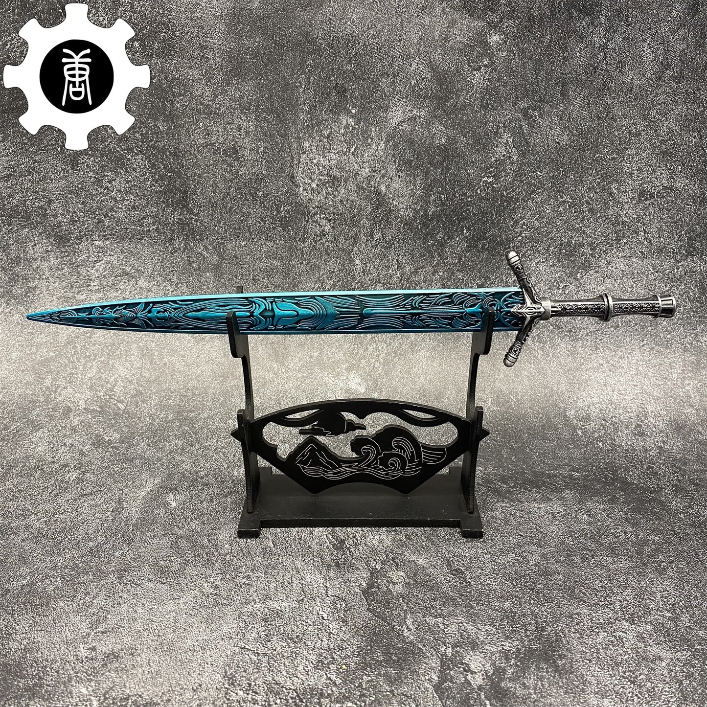 Metal Dark Moon Sword Display Art