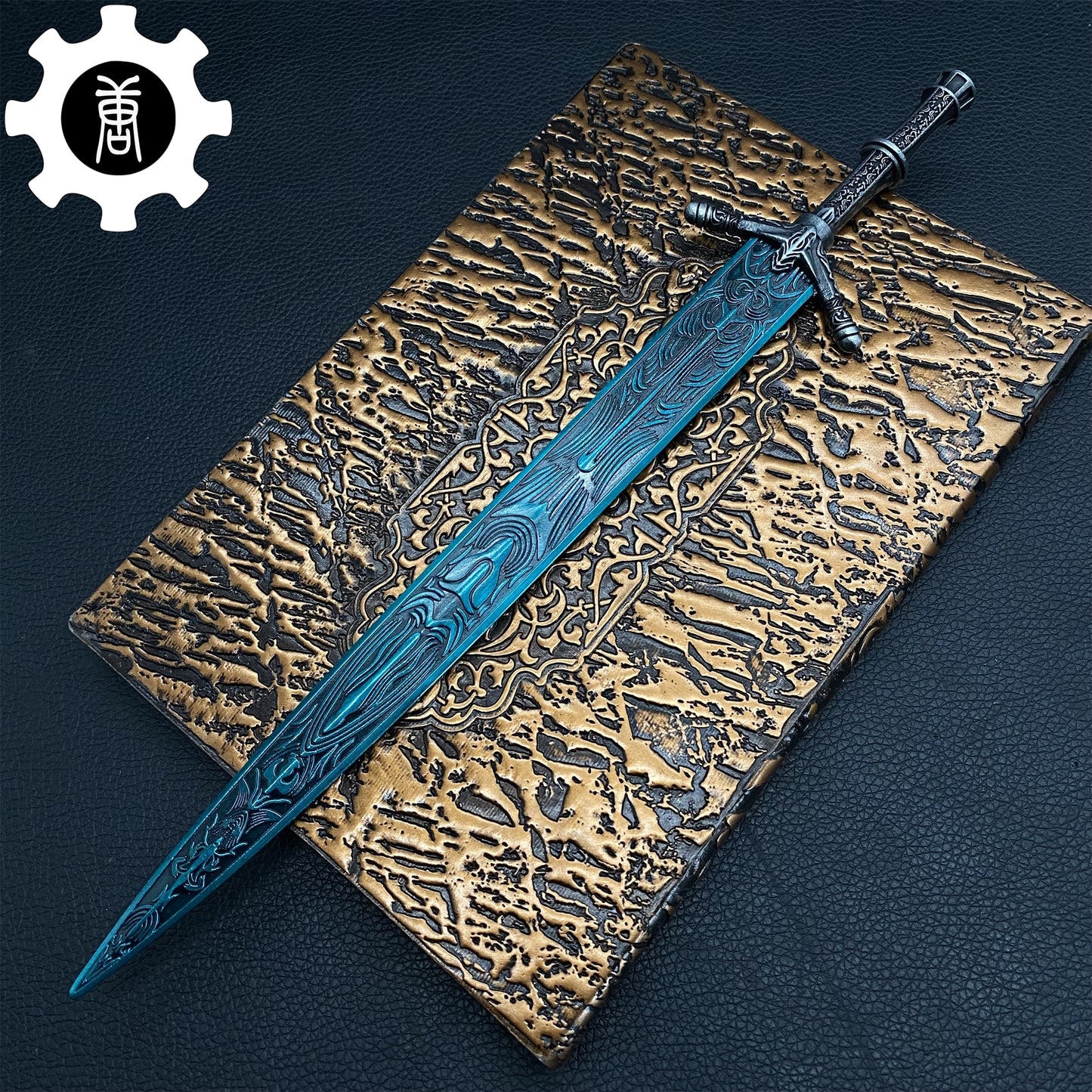 Metal Dark Moon Sword Display Art