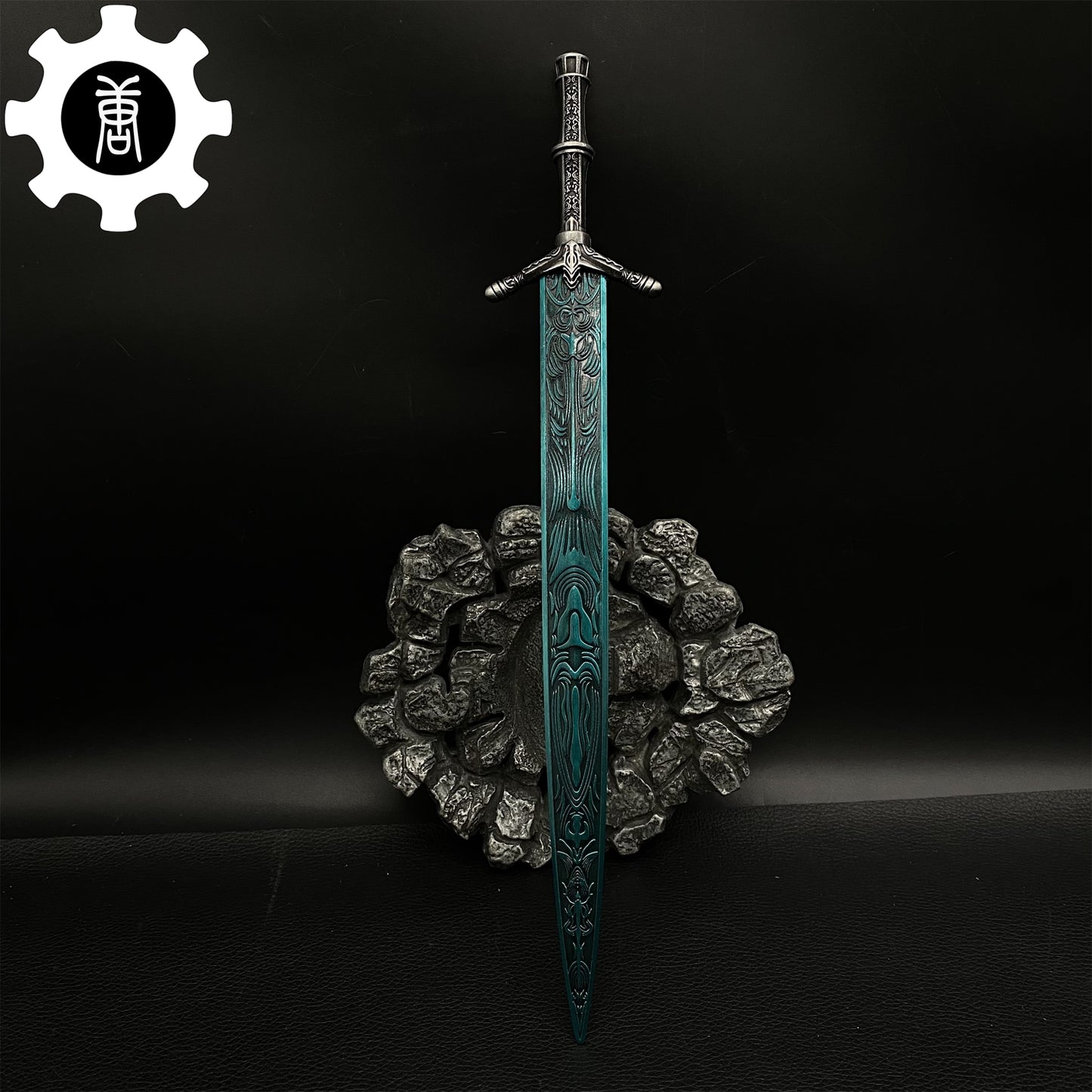 Metal Dark Moon Sword Display Art