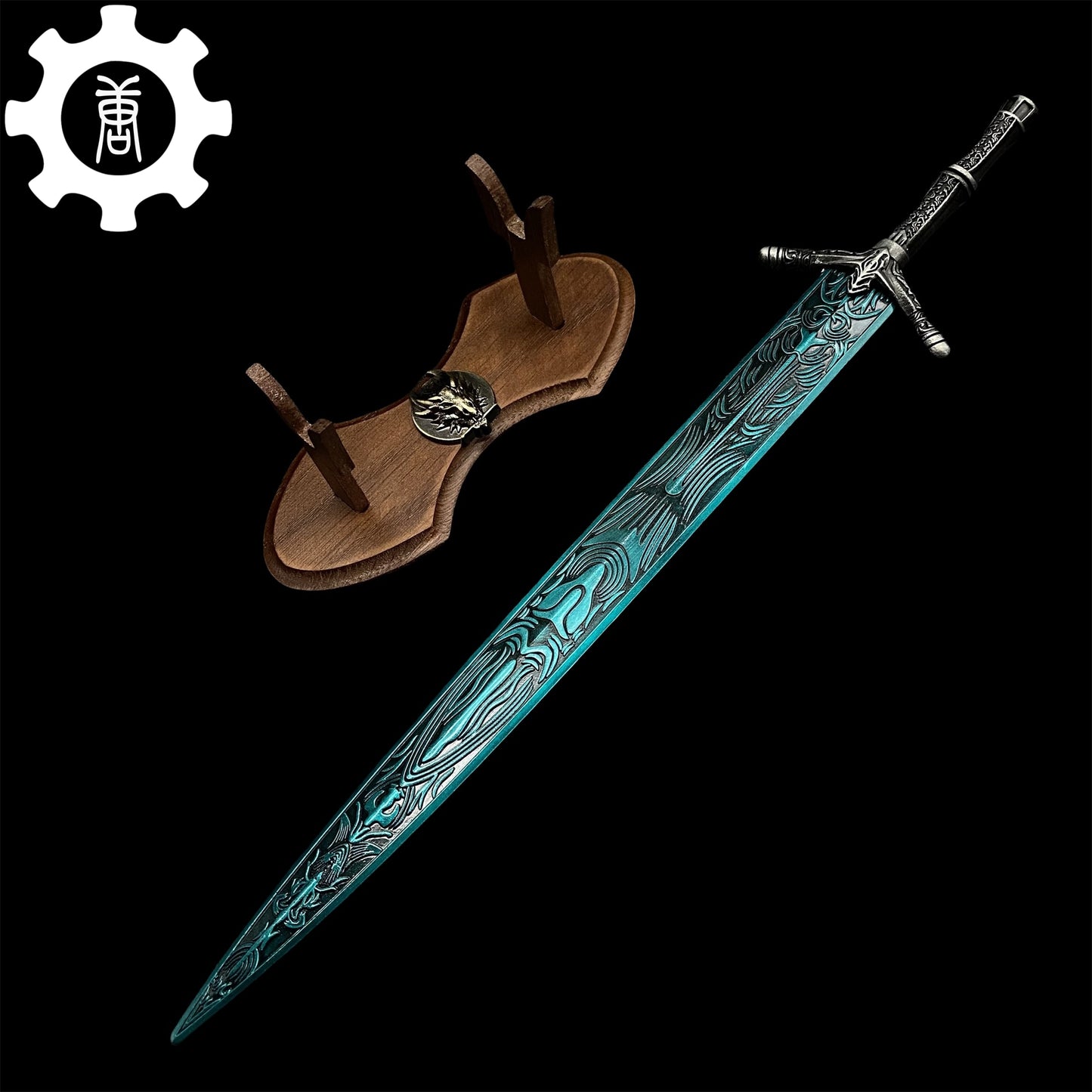 Metal Dark Moon Sword Display Art