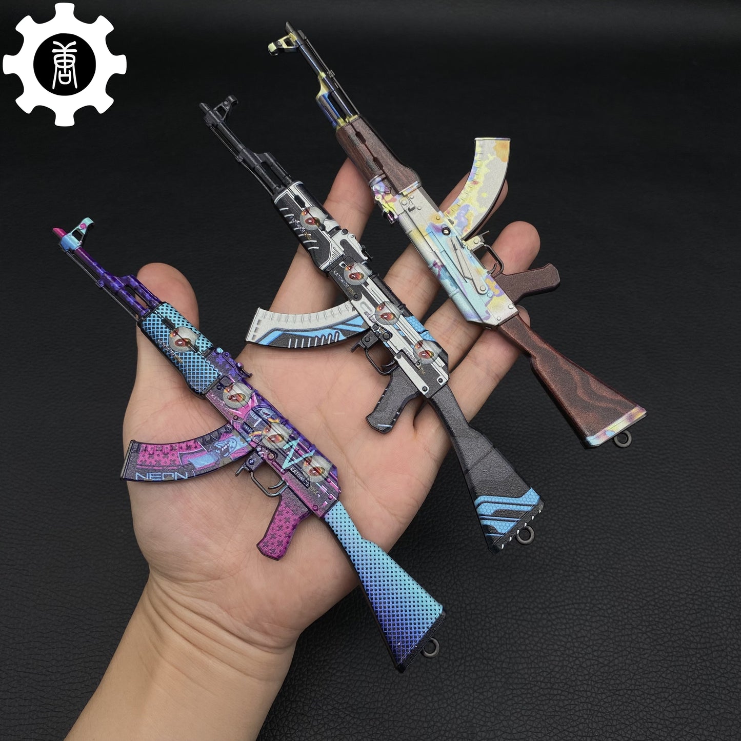 Doppler Blue Balisong & Karambit & Stickers & Keychains & AK With Case