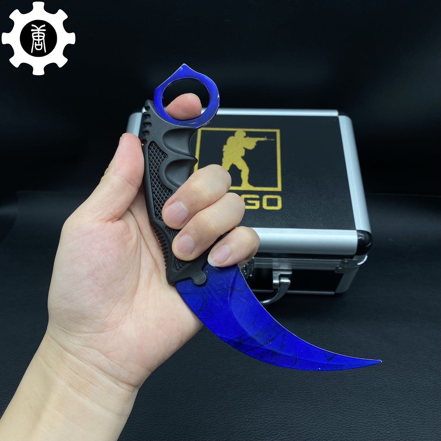 Doppler Blue Balisong & Karambit & Stickers & Keychains & AK With Case